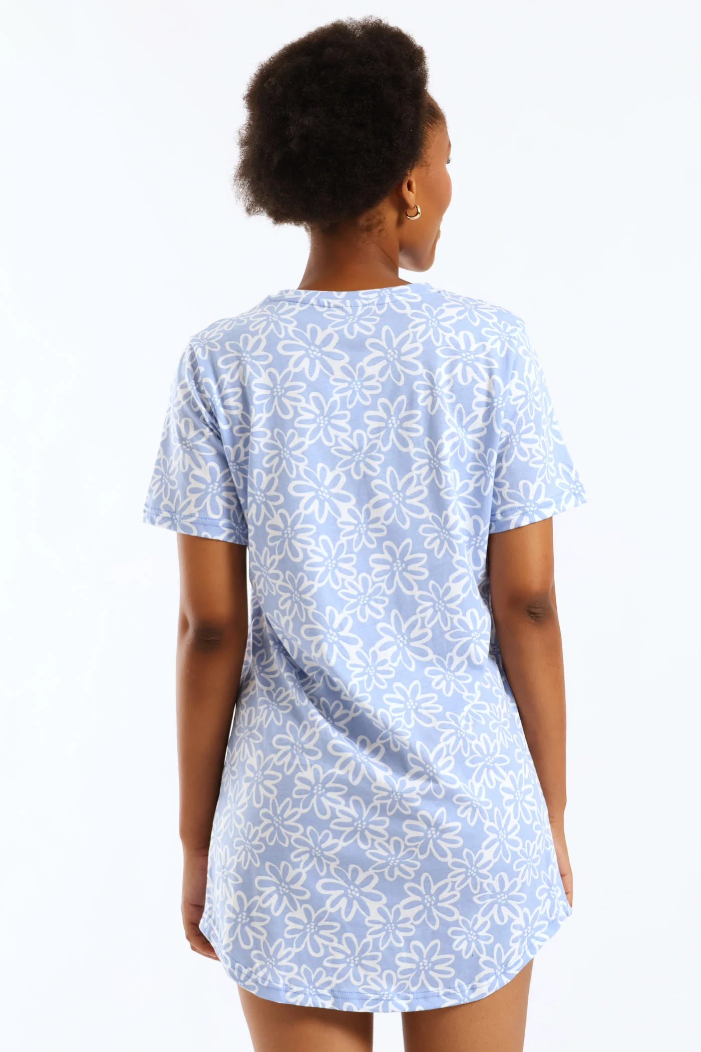 Daisies Knit Sleepshirt - Light Blue - Image 5