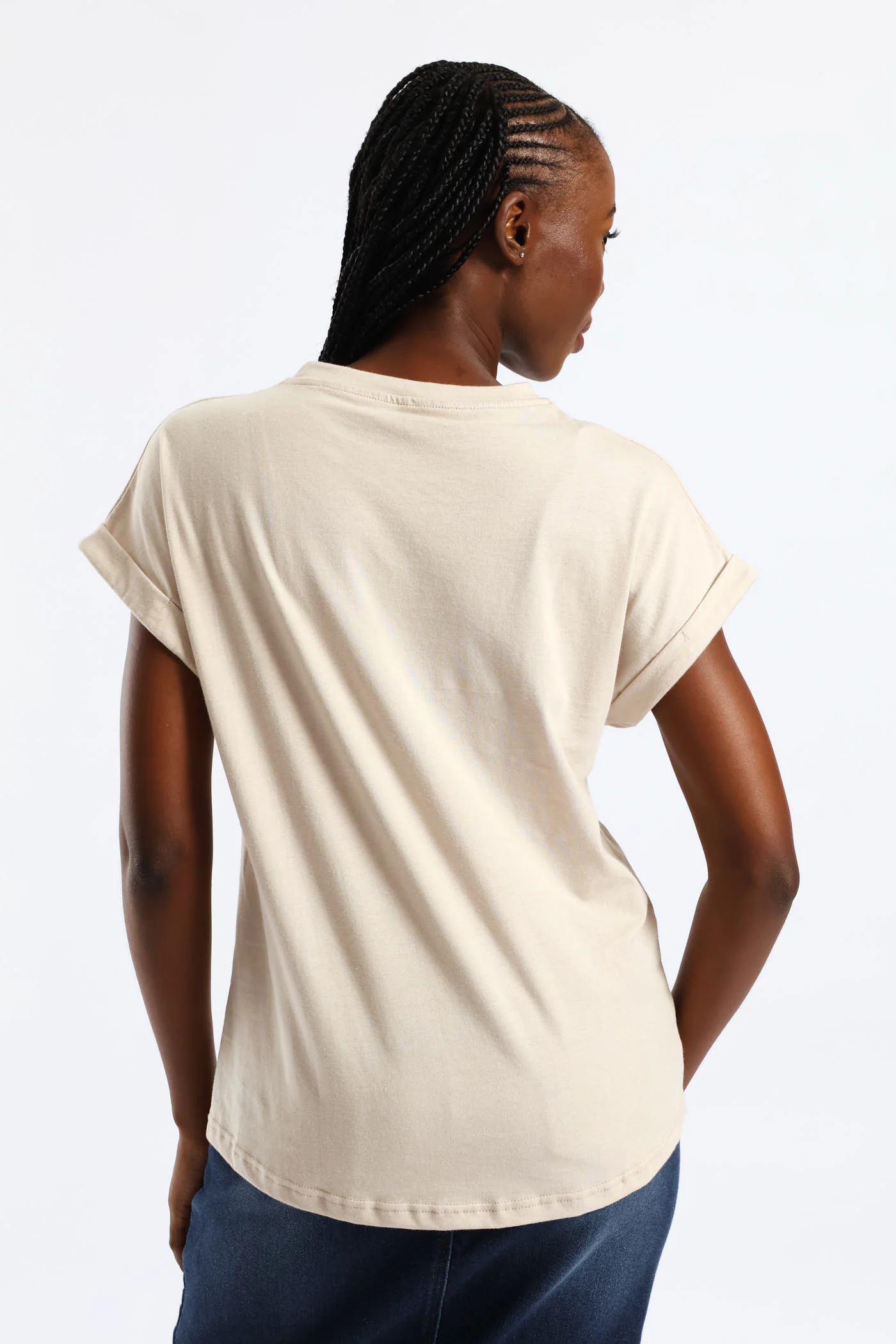 Daisy Square Foil Muscle Tee - Stone - Image 2
