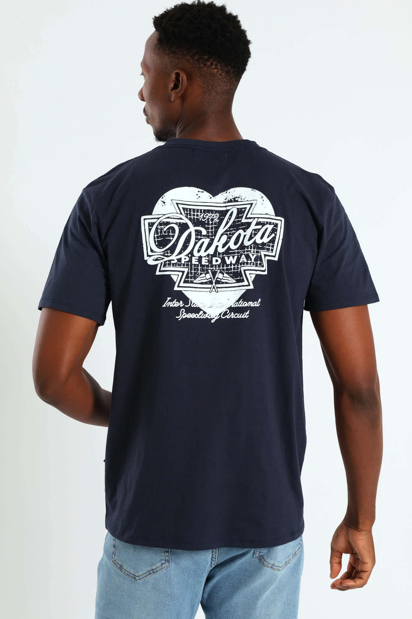 Dakota Speedway Front & Back Tee - Navy - Image 2