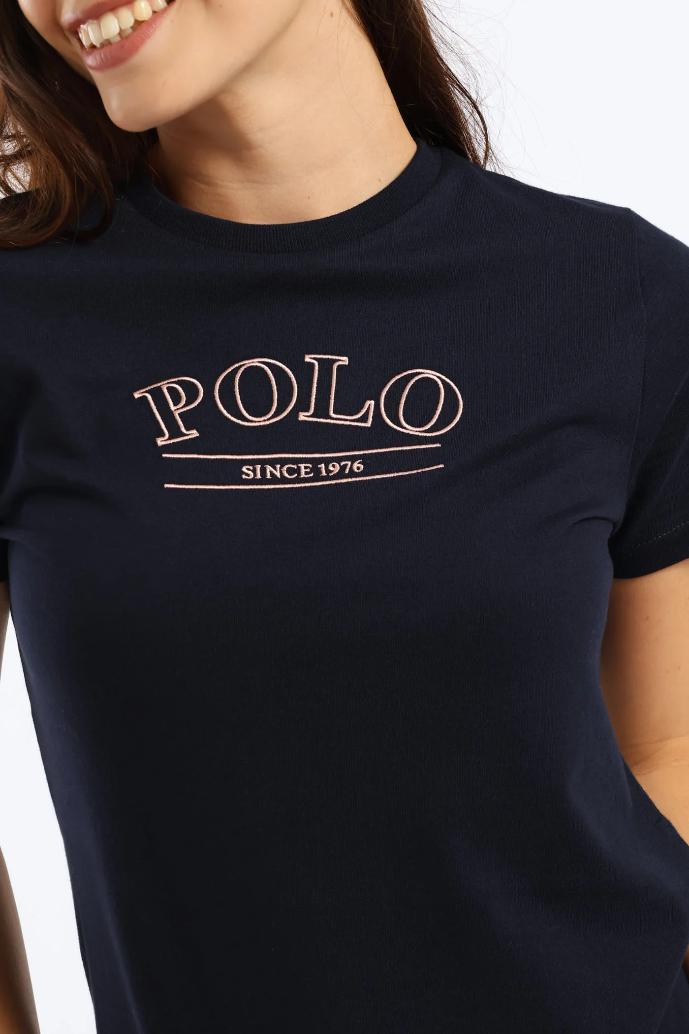 Danica Embroidered T-Shirt - Navy - Image 2