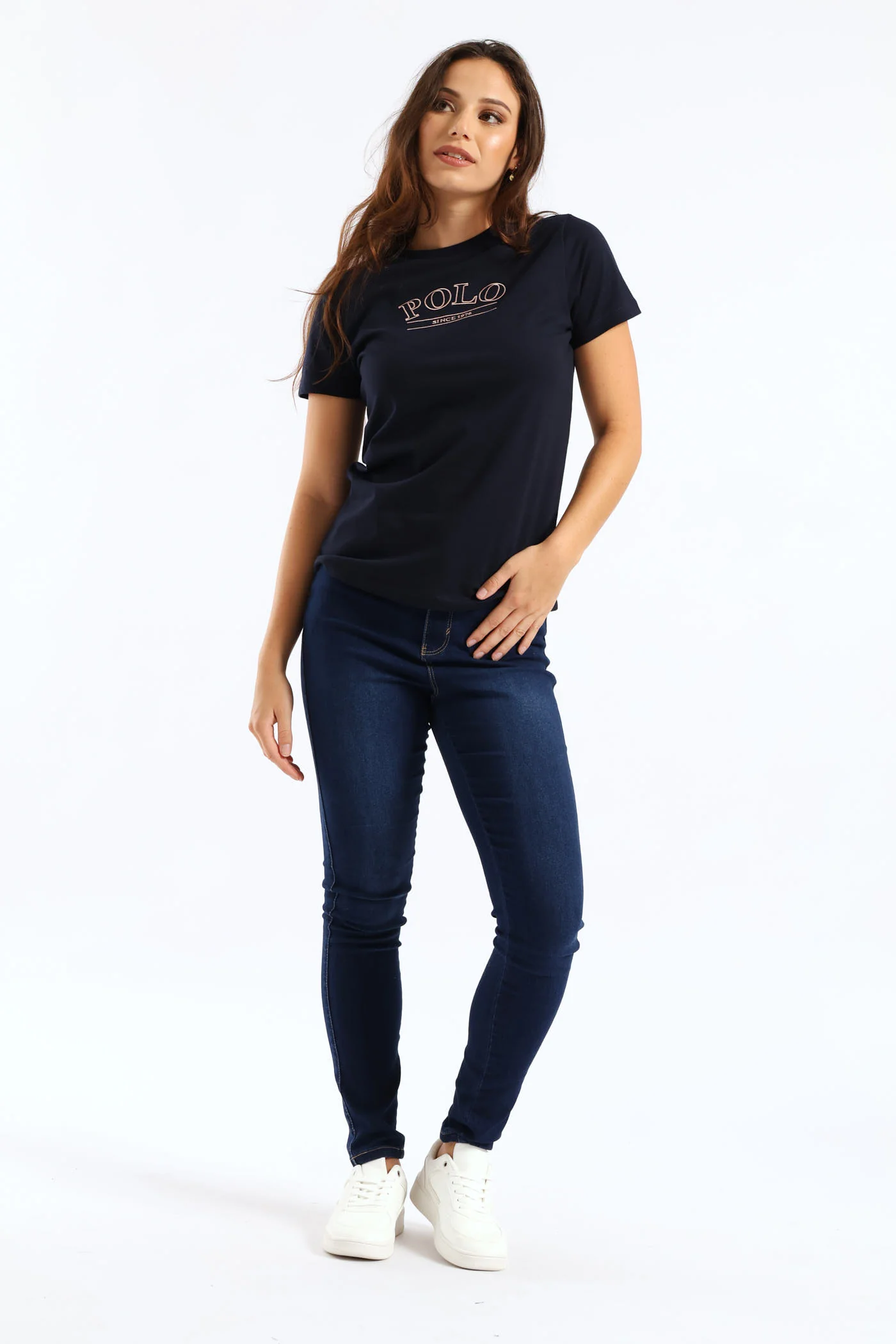 Danica Embroidered T-Shirt - Navy - Image 3