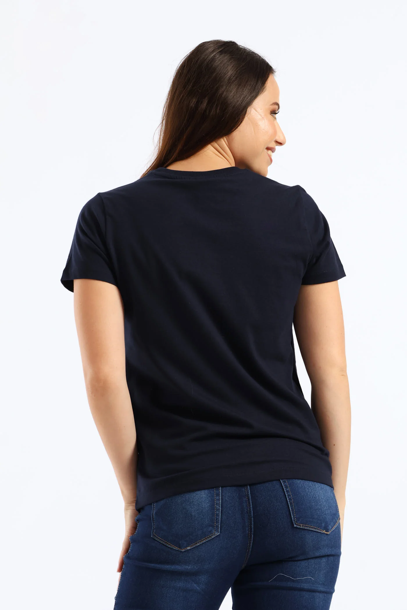 Danica Embroidered T-Shirt - Navy - Image 5