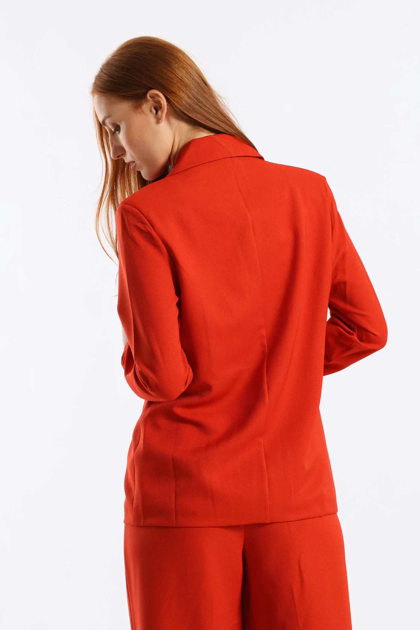 Darted Double Button Blazer - Burnt Orange - Image 4