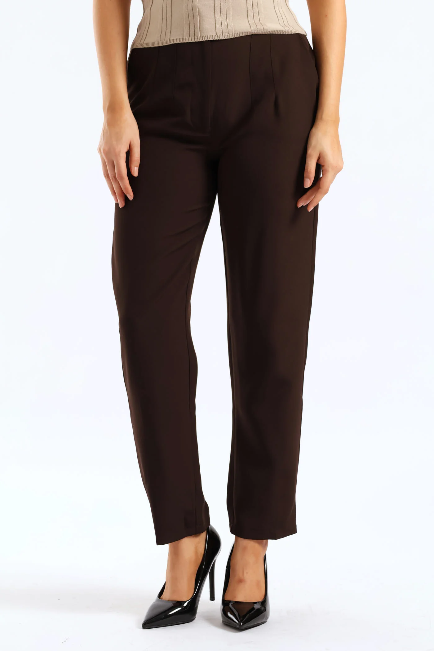Darted Slim Leg Pant - Bitter Chocolate - Image 3