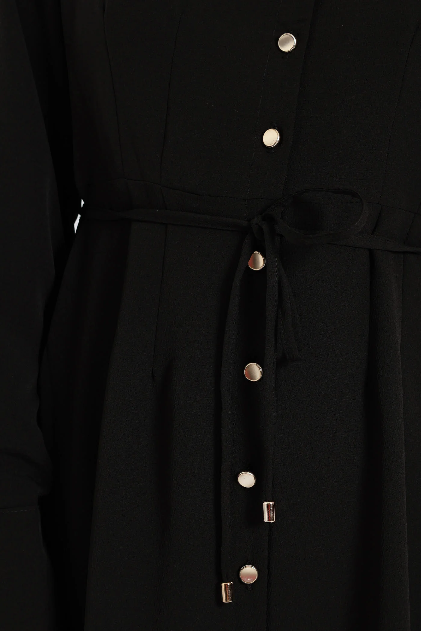 Darted Waisted Midi Shirt Dress - Black - Image 2