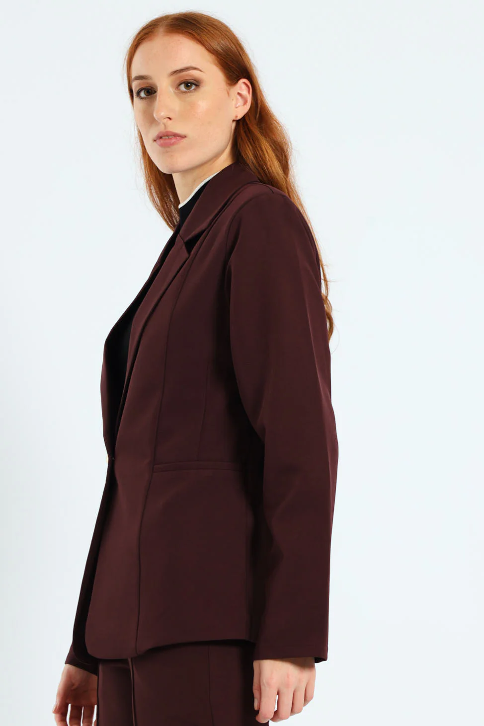 Darted Welt Pocket Blazer - Plum - Image 3