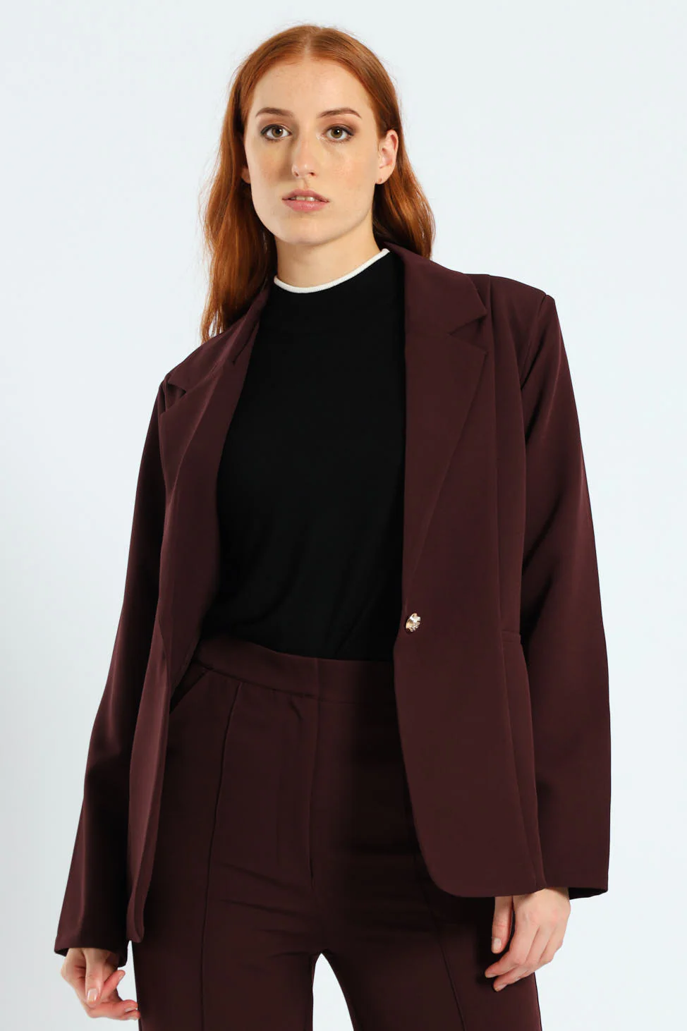 Darted Welt Pocket Blazer - Plum - Image 6