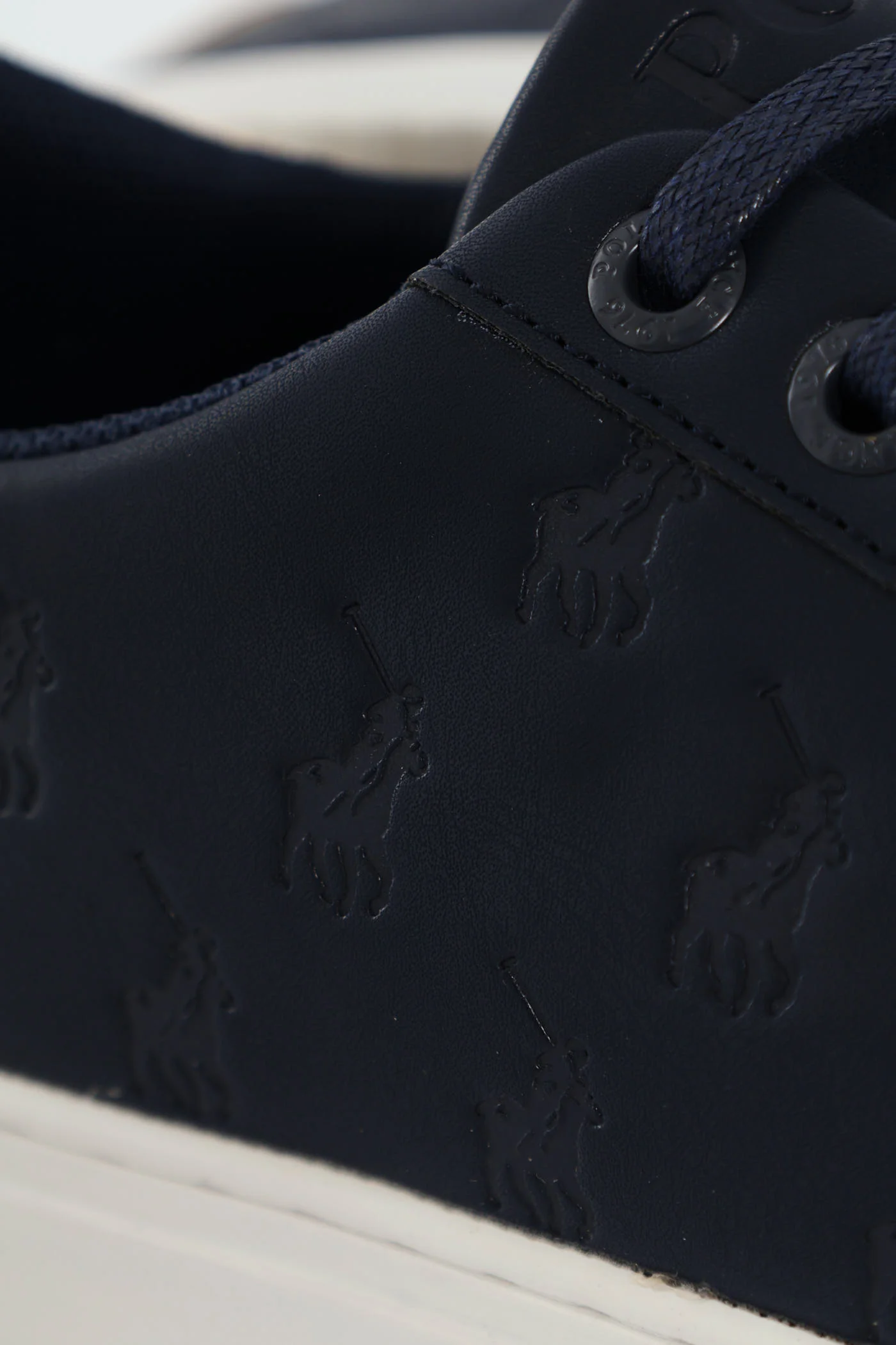 Debossed Monogram Lace Up Sneaker - Navy - Image 2