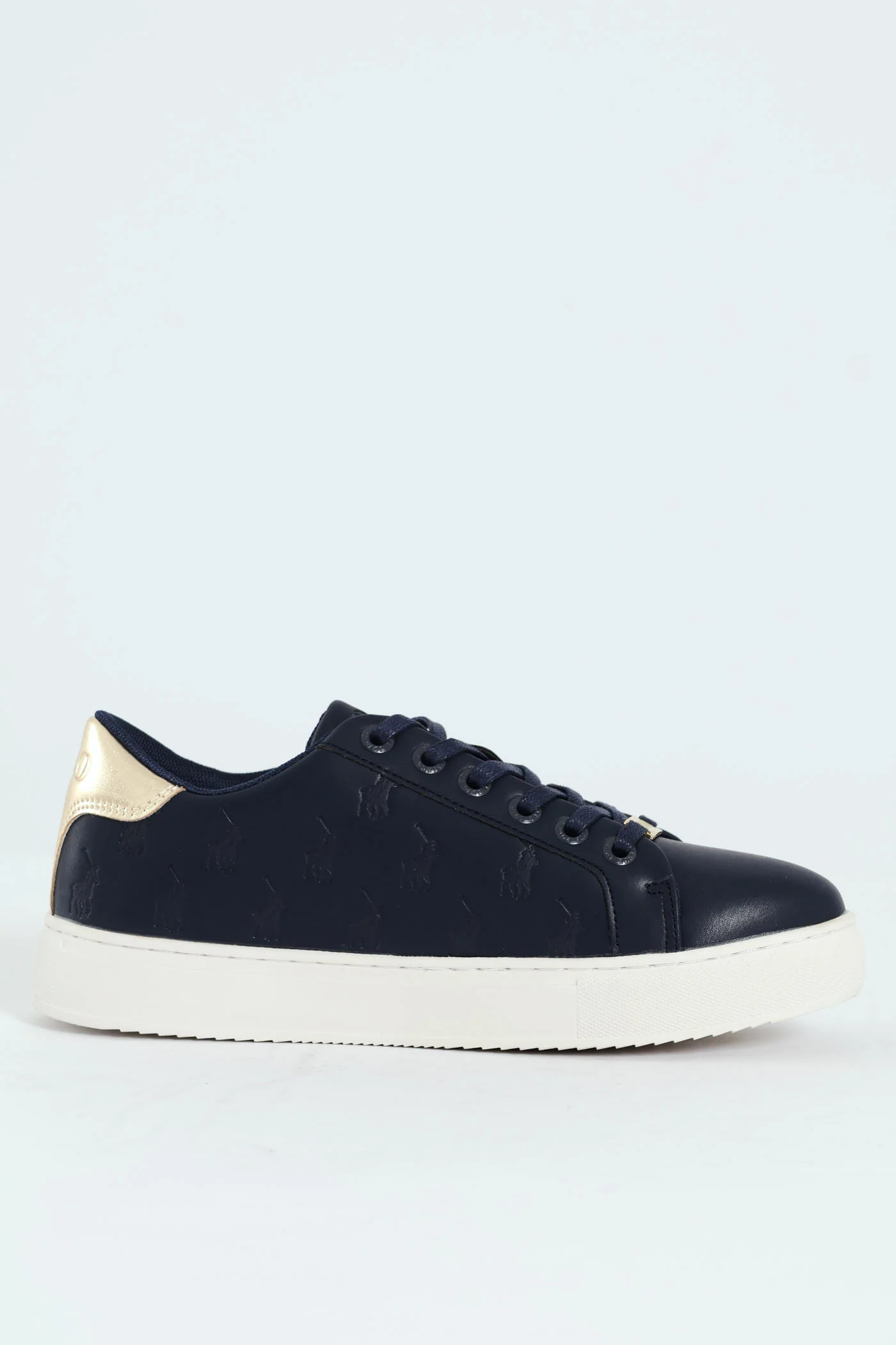 Debossed Monogram Lace Up Sneaker - Navy - Image 4