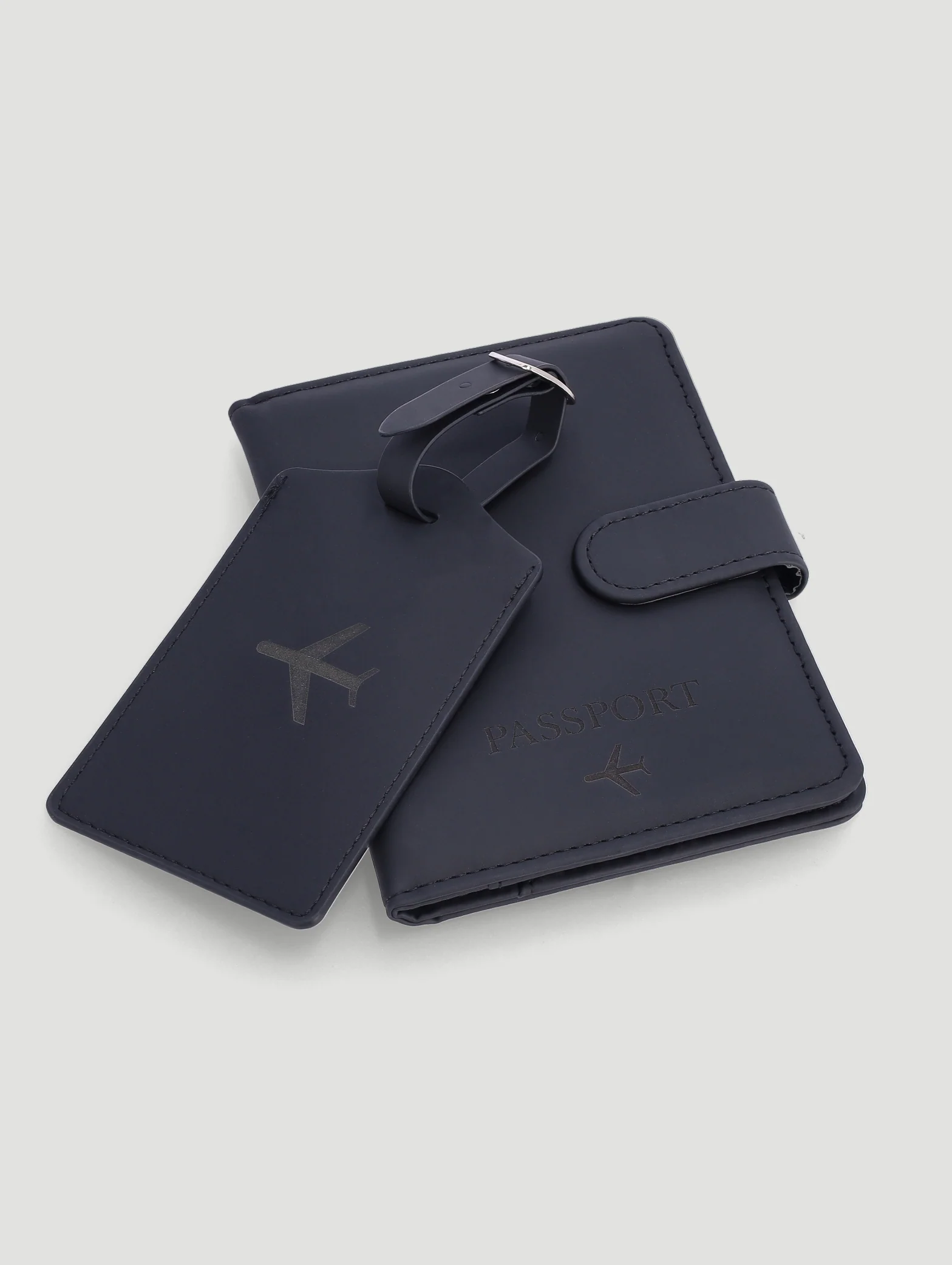 Debossed Passport & Luggage Tag - Black - Image 2