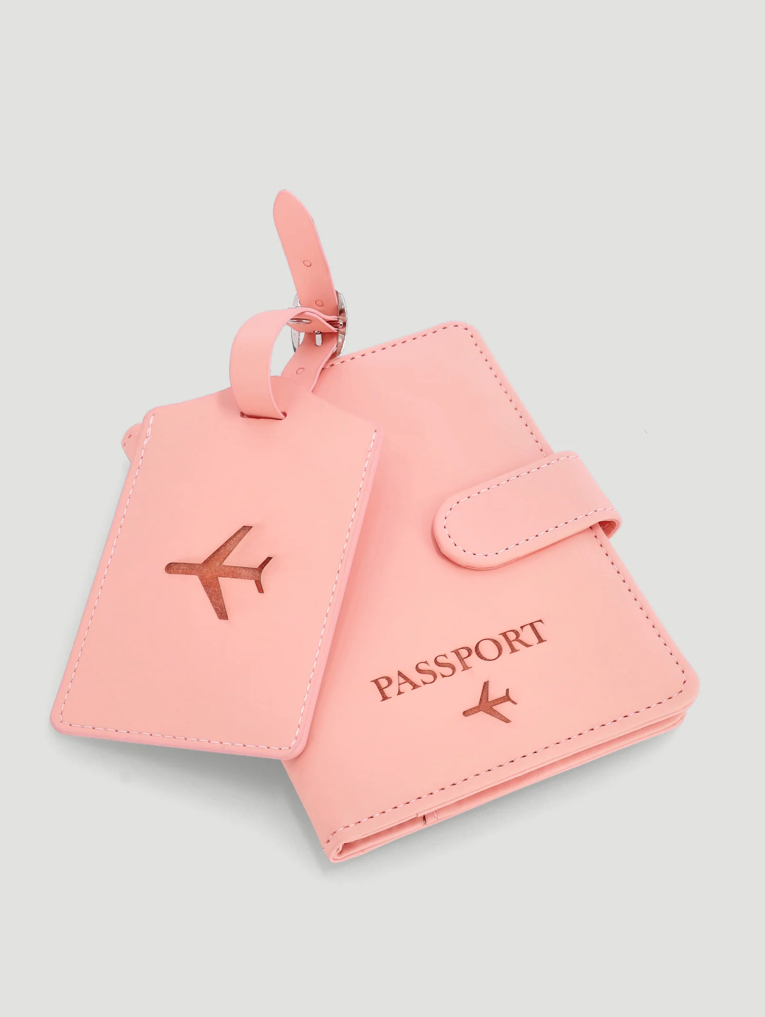 Debossed Passport & Luggage Tag - Blush - Image 2