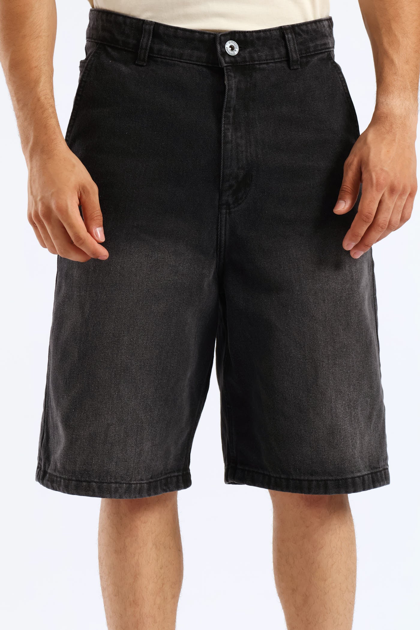 Denim Baggy Shorts - Black - Image 3