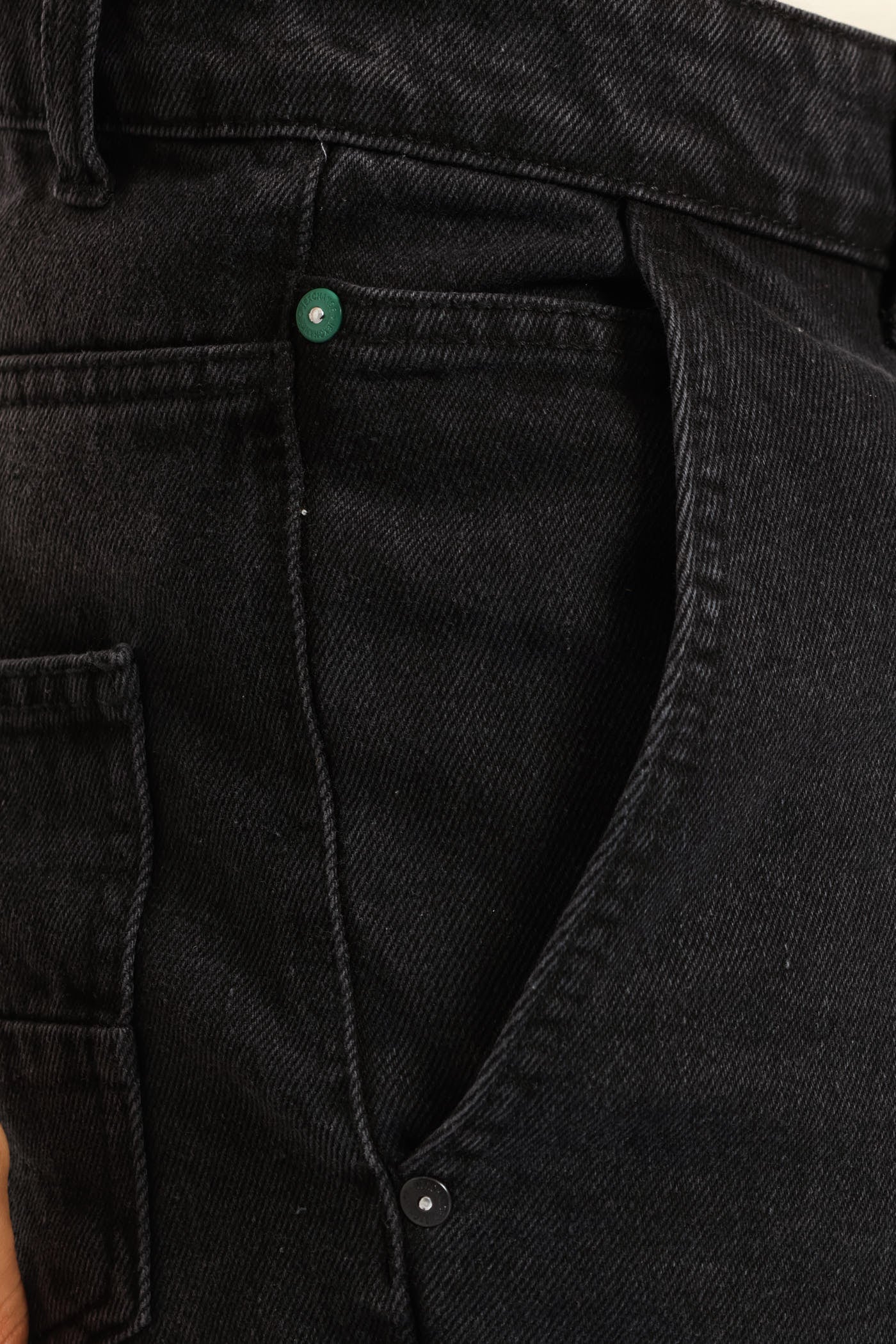 Denim Baggy Shorts - Black - Image 5
