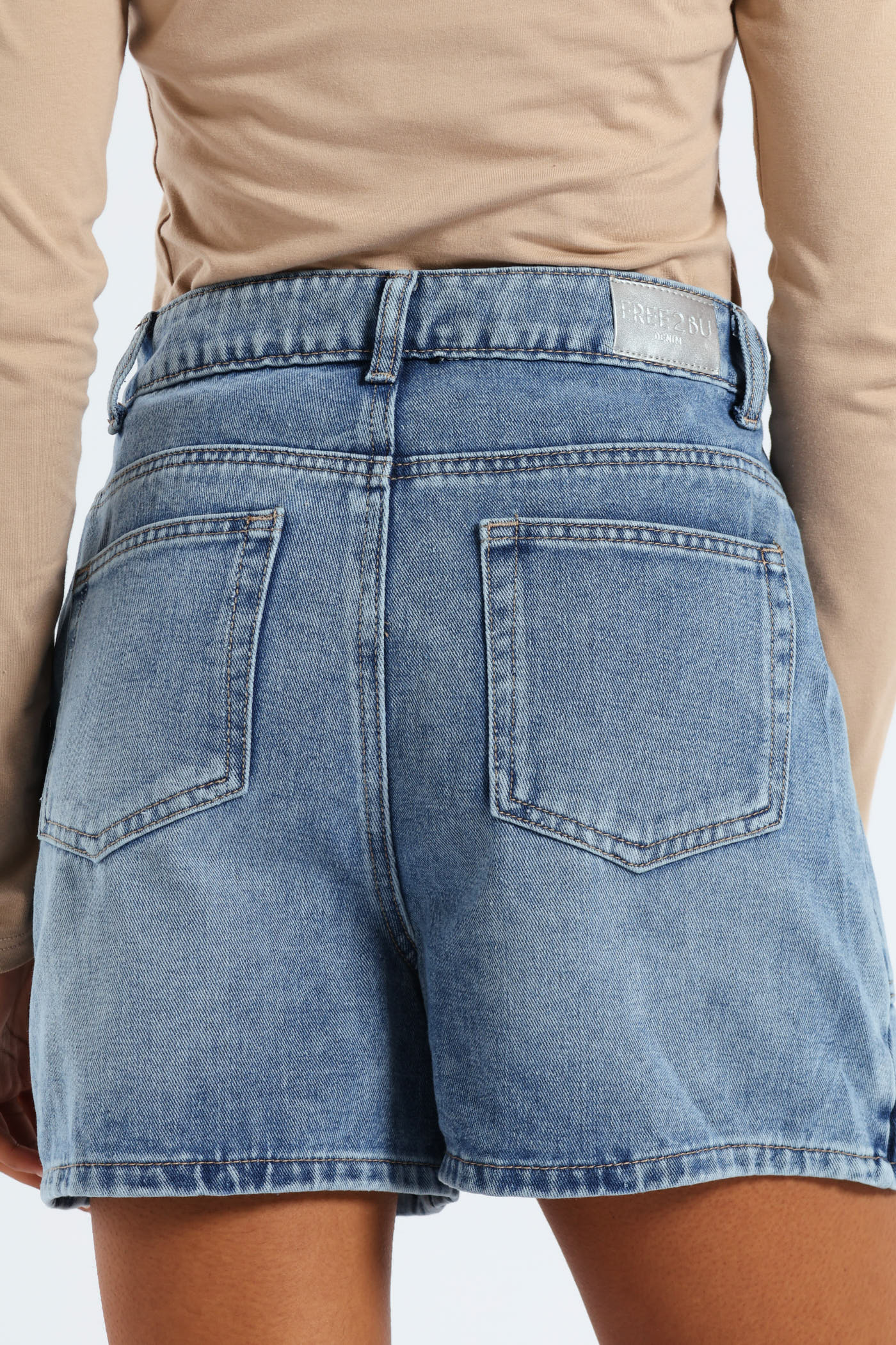 Denim Carpenter Skort - Mid Blue - Image 3