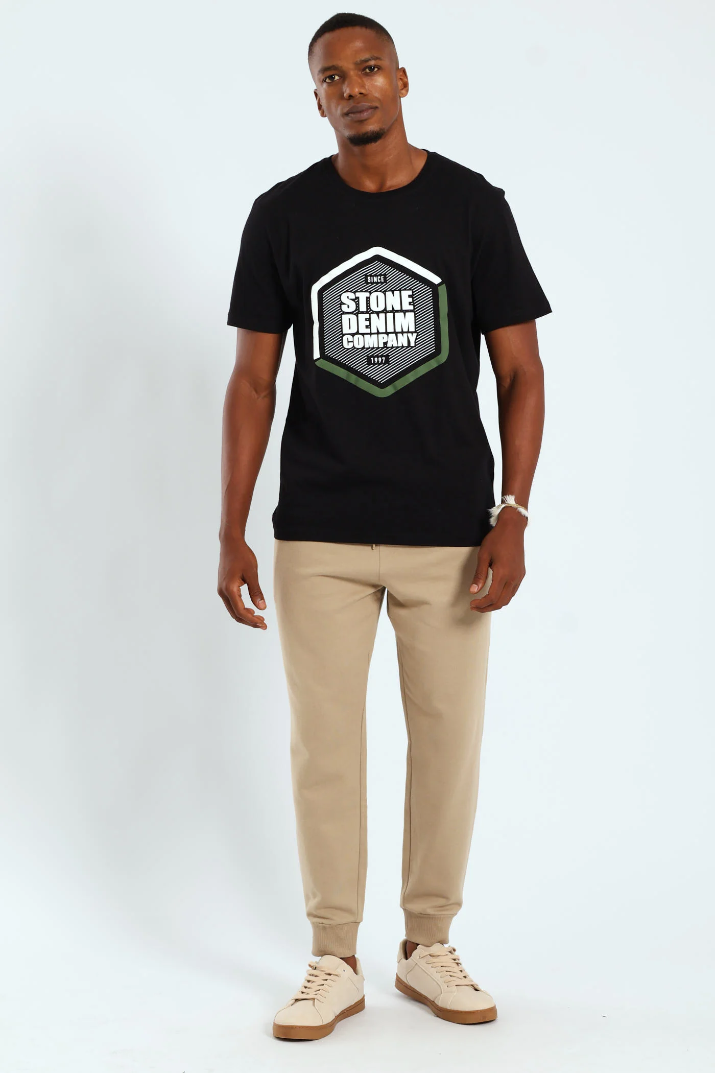 Denim Company Hexagon Puff Tee - Black - Image 3