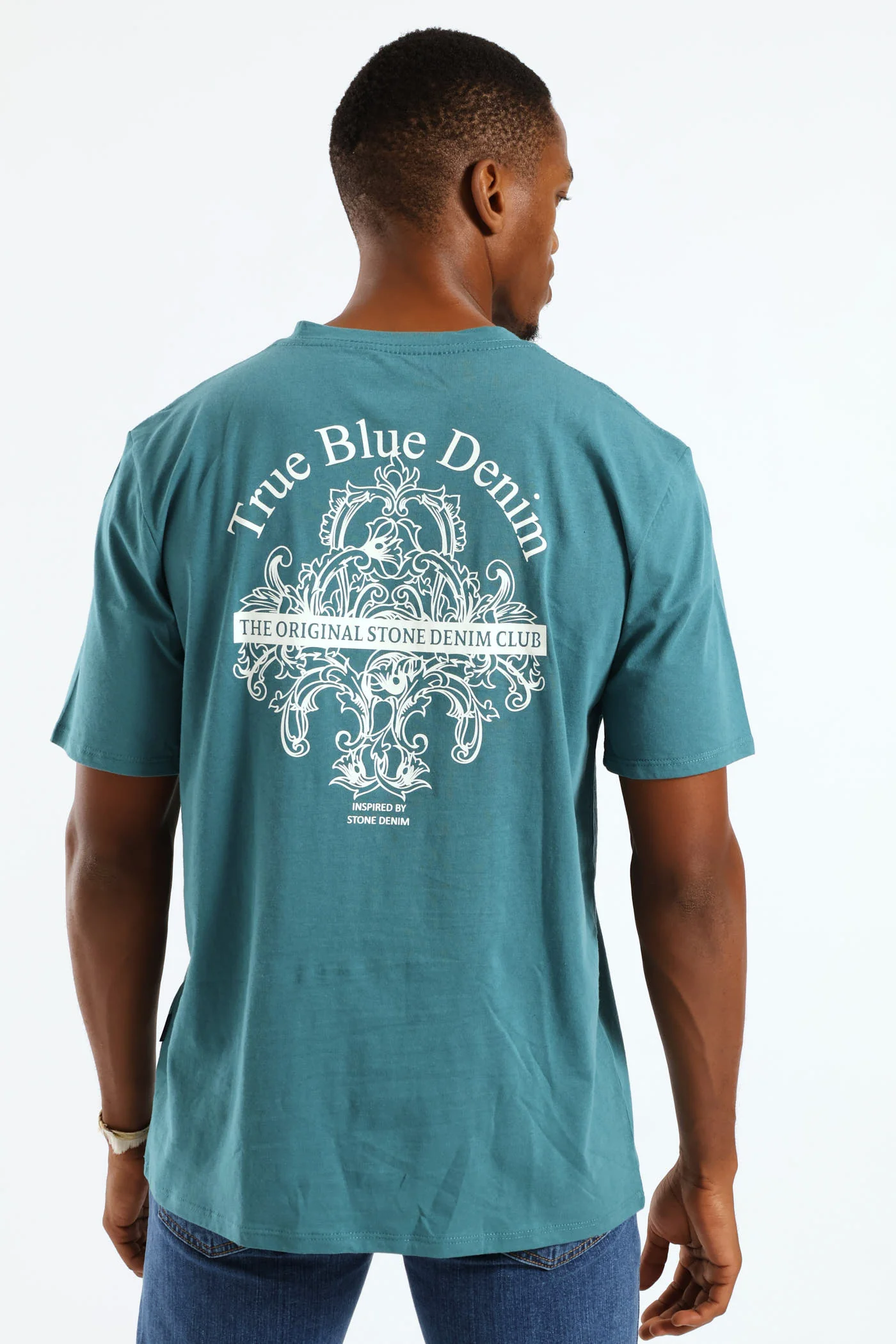 Denim Front & Back Tee - Teal - Image 2