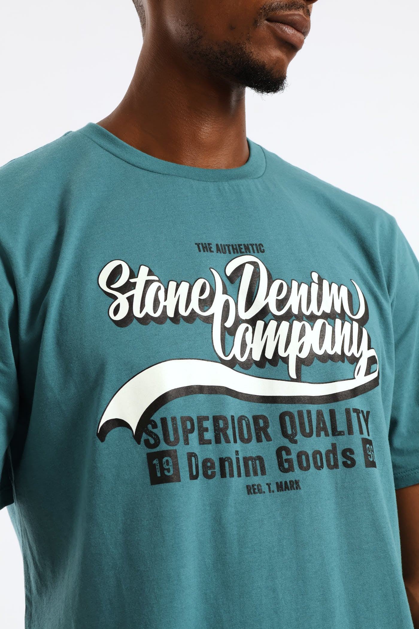 Denim Goods Tee - Teal - Image 2