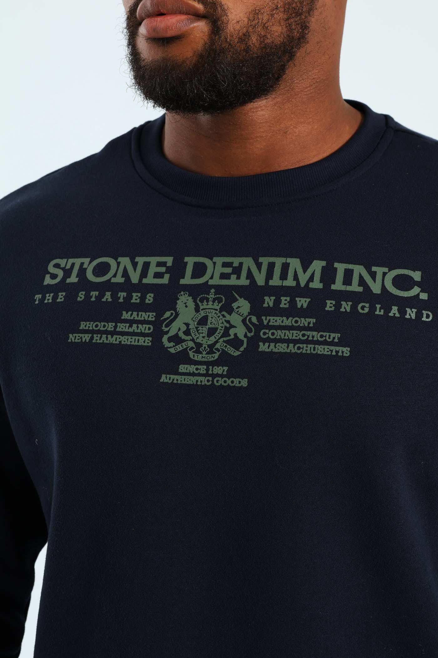 Denim Inc. Crew Fleece Sweat Top - Navy - Image 2
