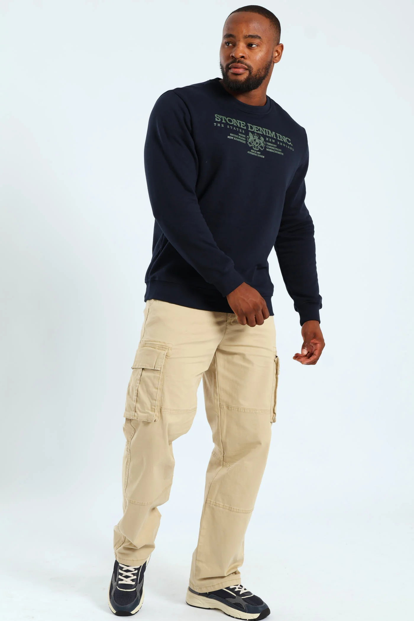 Denim Inc. Crew Fleece Sweat Top - Navy - Image 5