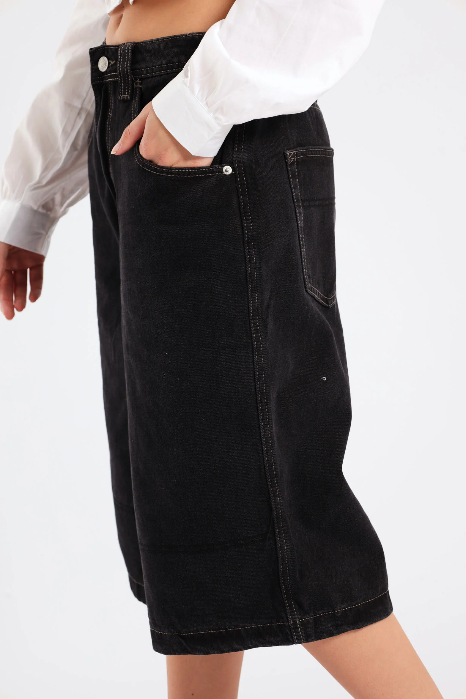 Denim Jort - Black - Image 3