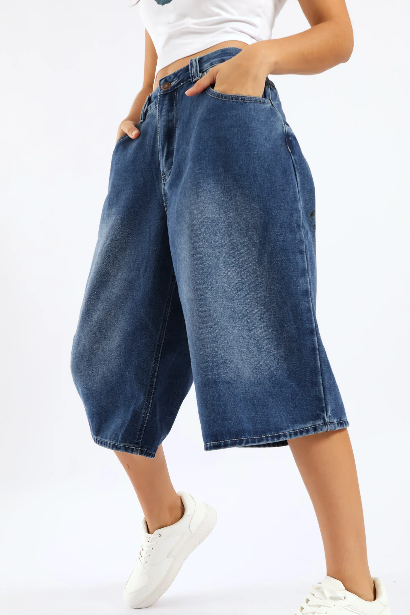 Denim Jort - Salty Dark Wash - Image 2