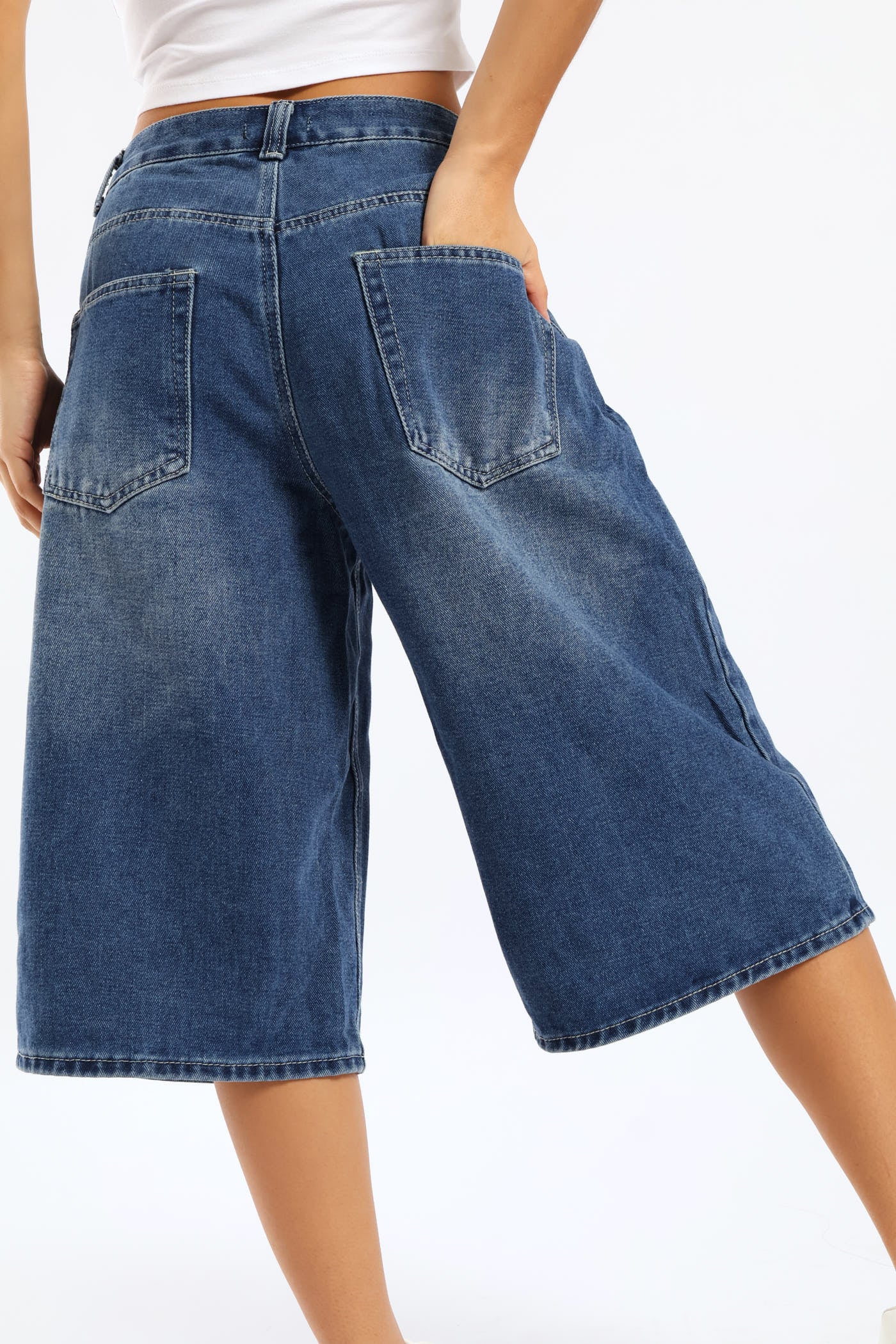Denim Jort - Salty Dark Wash - Image 5