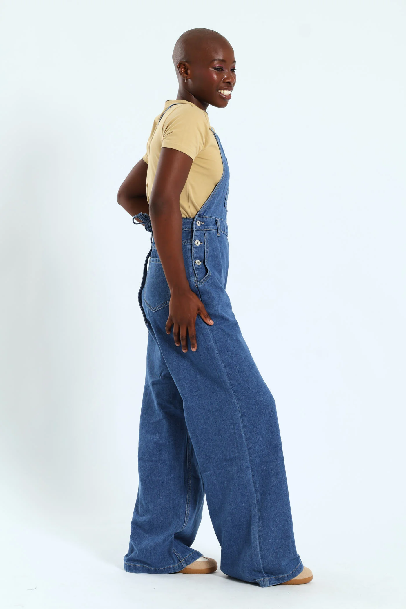 Denim Jumpsuit - Mid Blue - Image 2