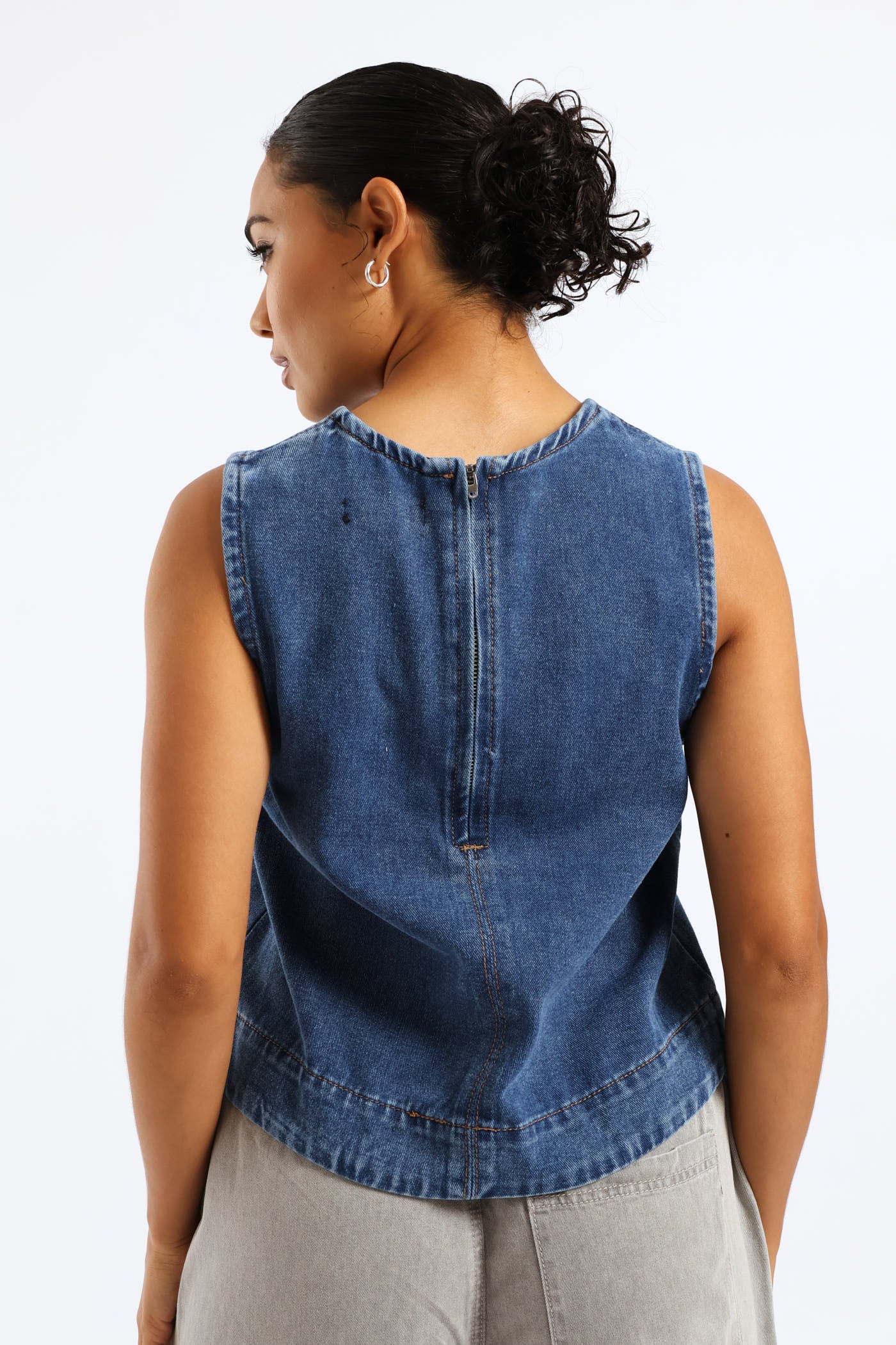 Denim Shell Top - Salty Mid Wash - Image 2