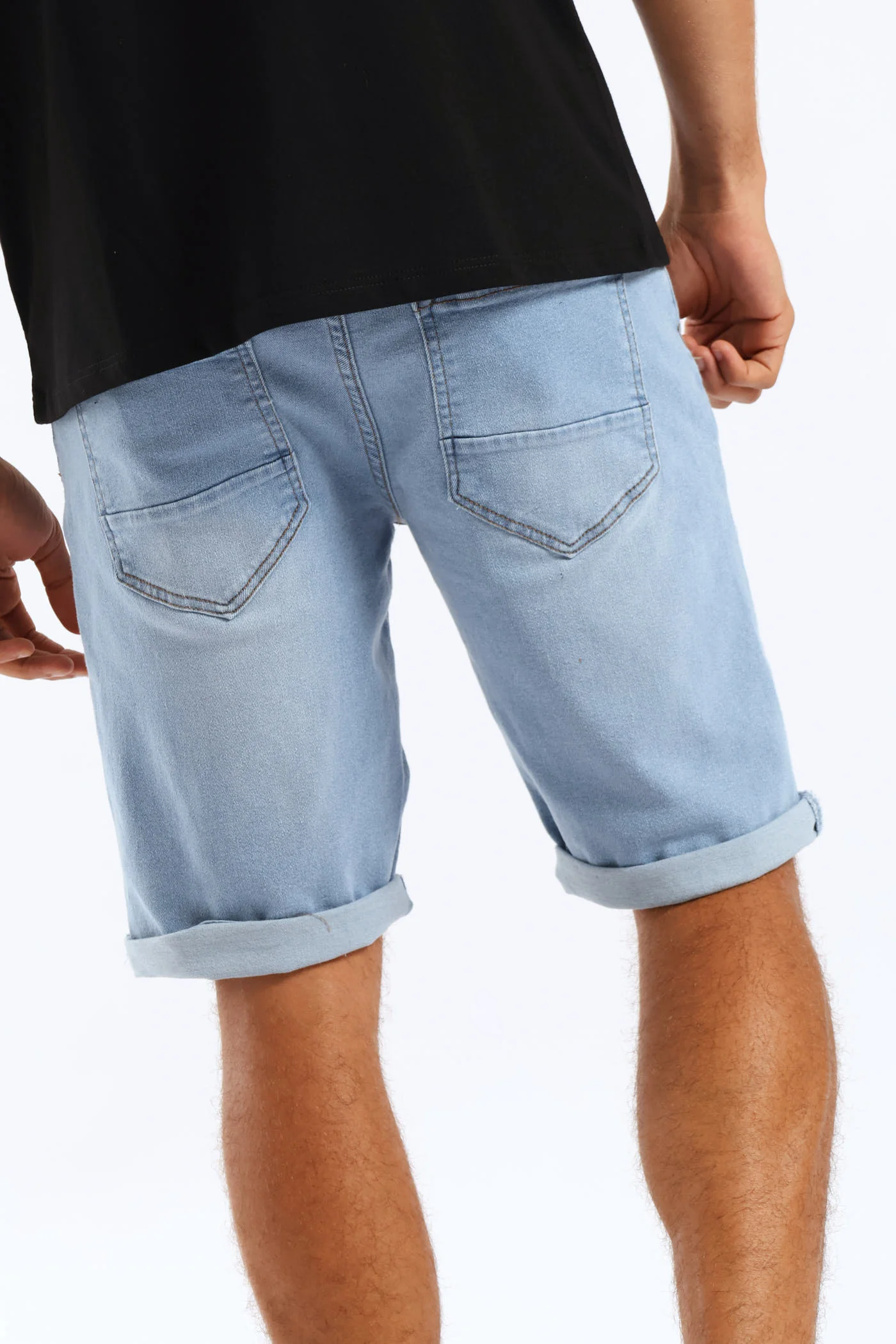 Denim Shorts - Light Blue - Image 2