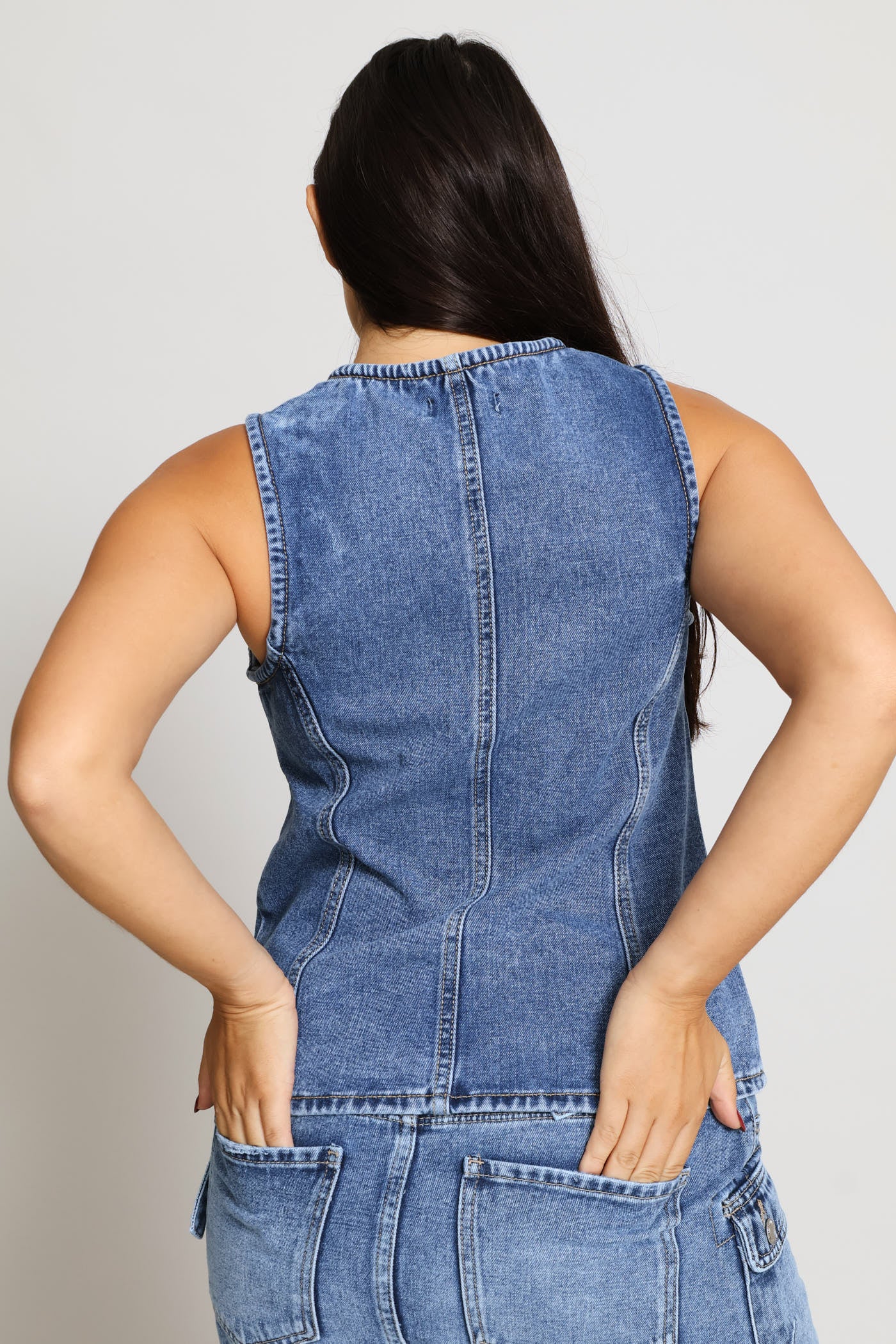 Denim Waistcoat - Salty Mid Wash - Image 5
