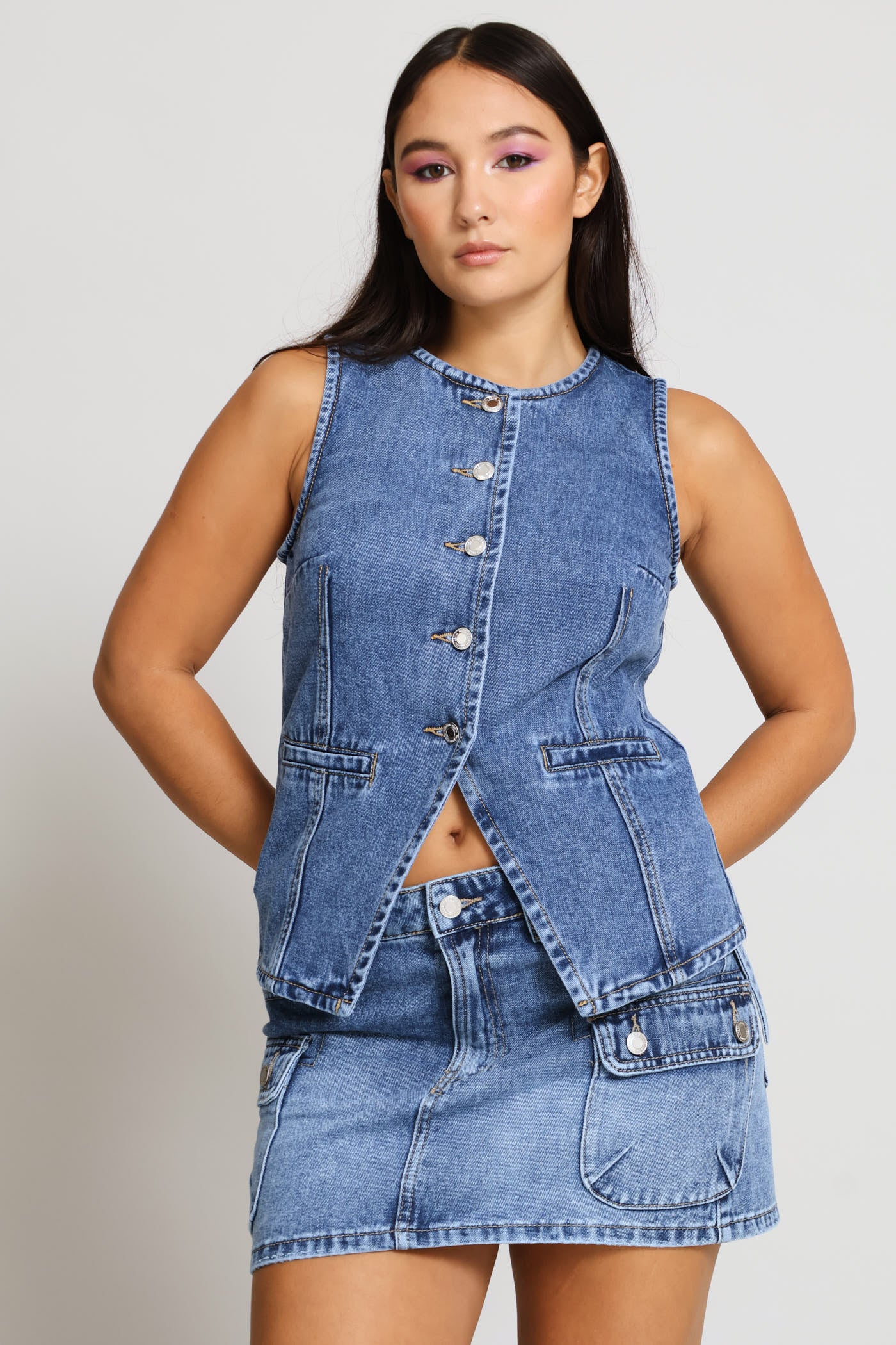 Denim Waistcoat - Salty Mid Wash - Image 6