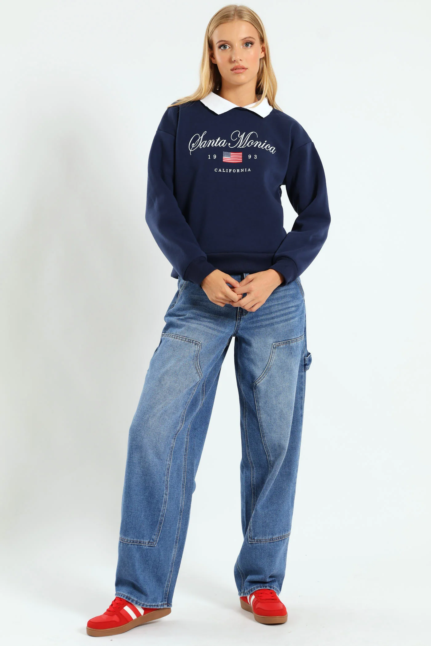 Destination Collar Sweater - Navy - Image 2