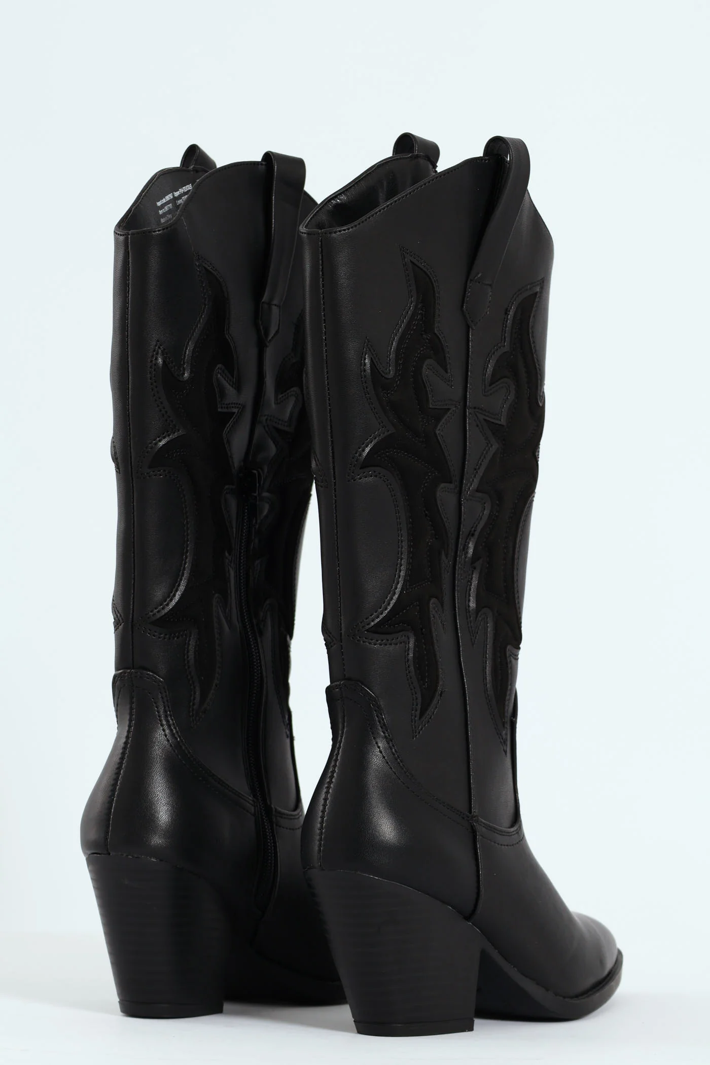 Detailed Cowboy Boot - Black - Image 5