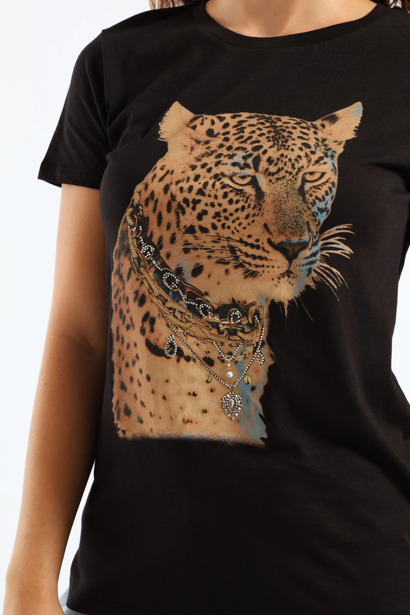 Development Leopard Tee - Black - Image 4