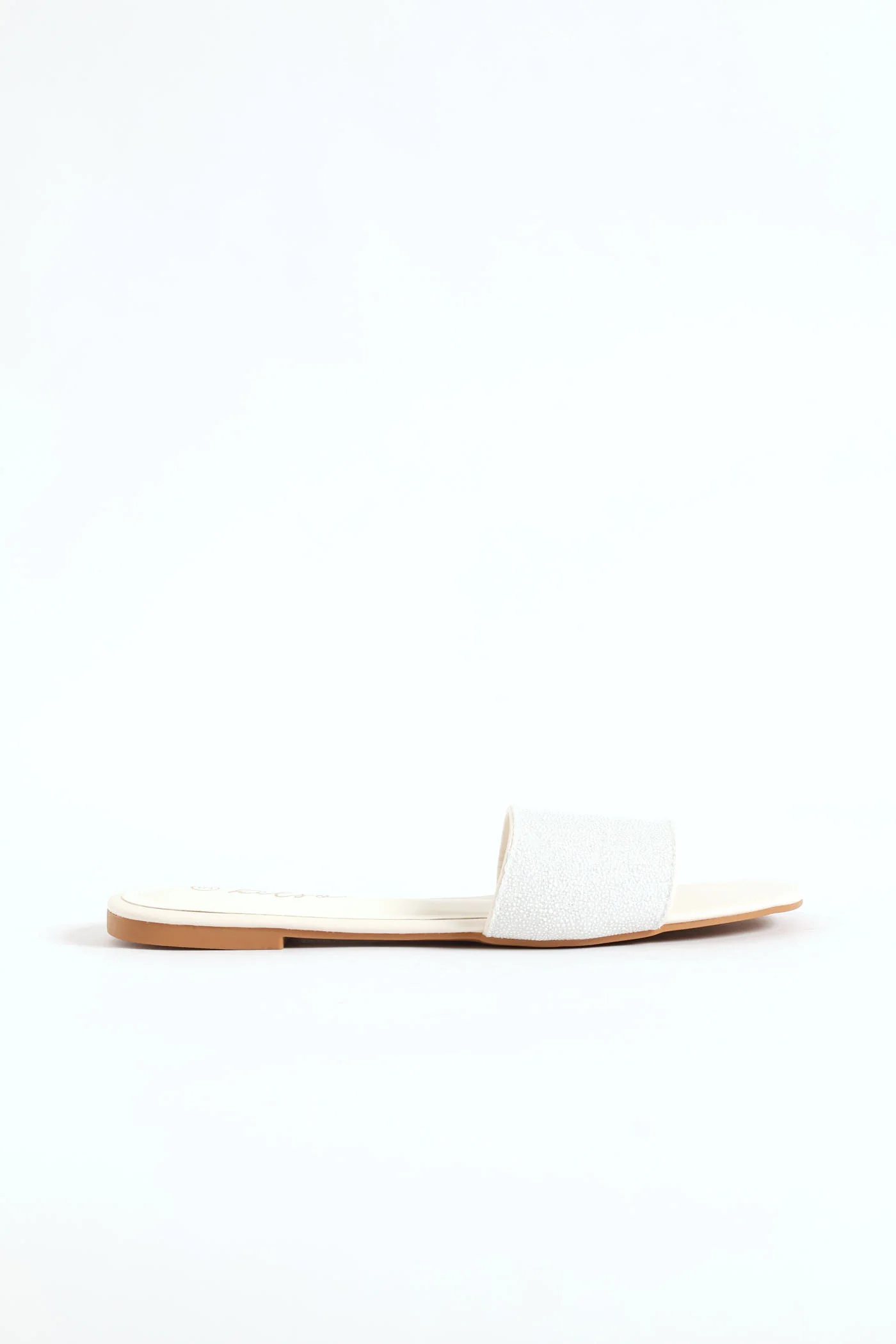 Diamante & Pearl Mule Sandal - Silver - Image 4