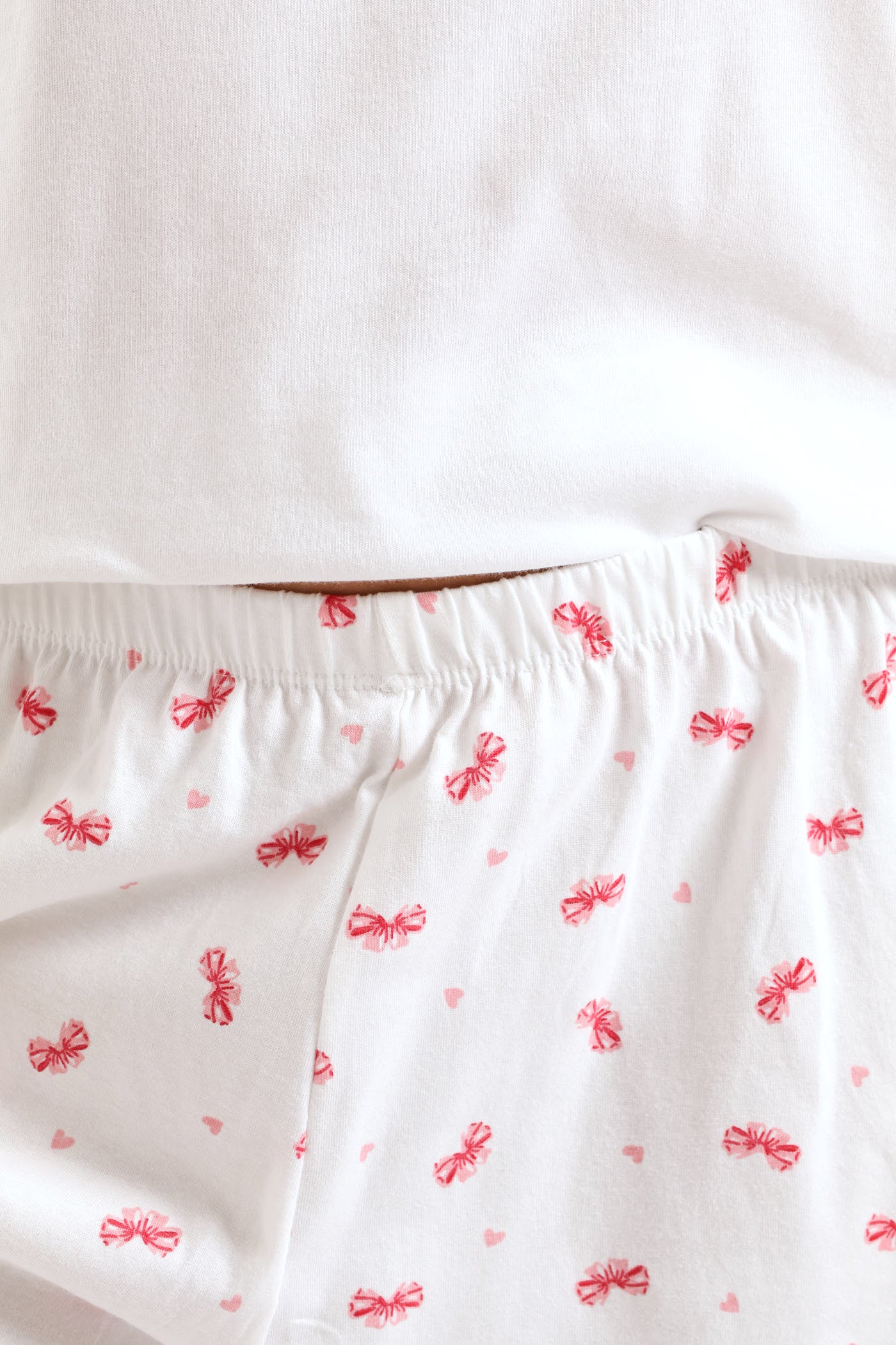 Diamante Bow Detail Knit Short Set - White - Image 3