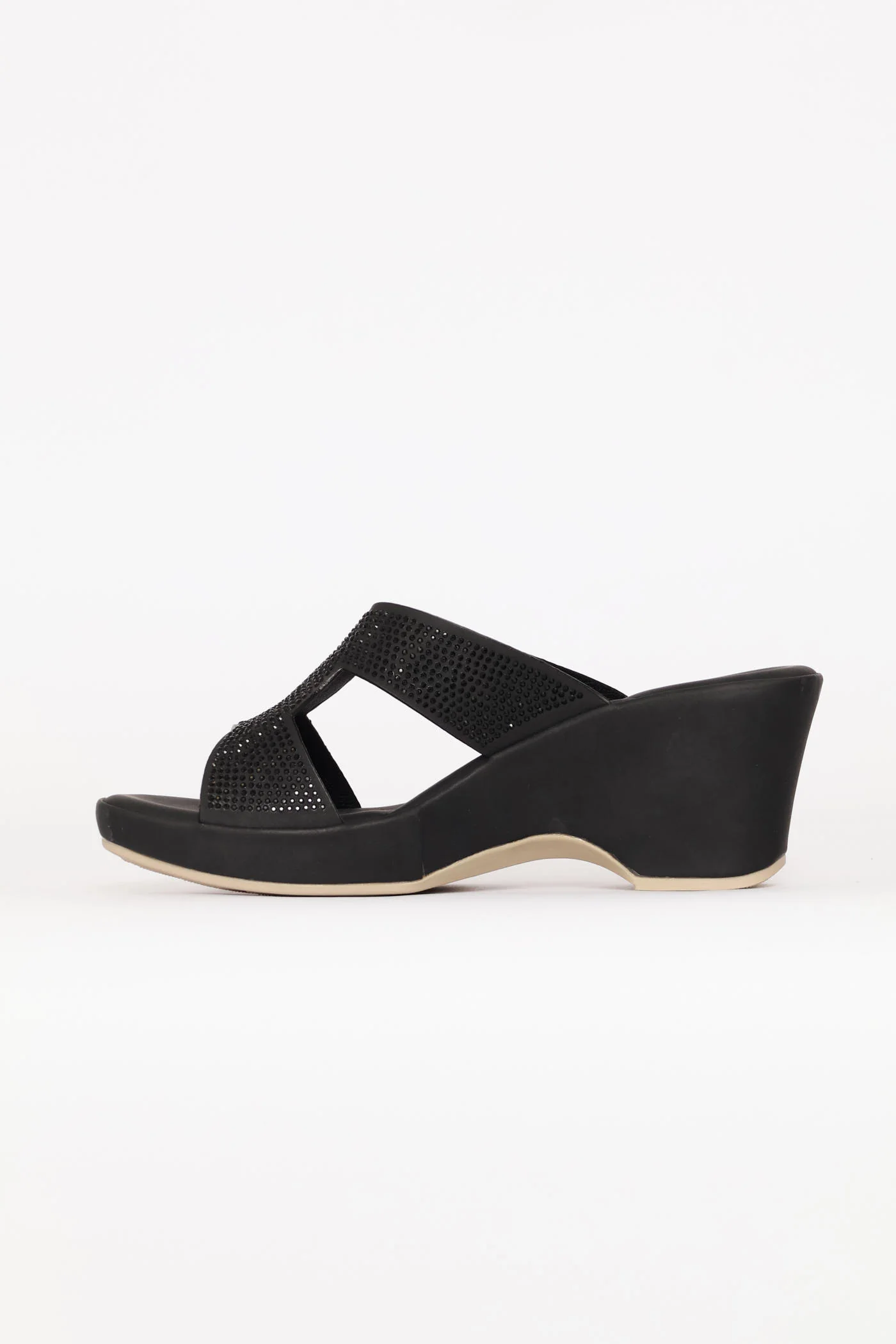 Diamante Clog Heel - Black - Image 3