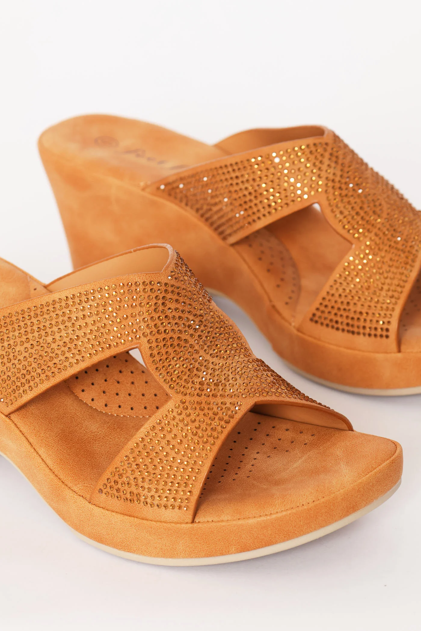 Diamante Clog Heel - Tan - Image 2