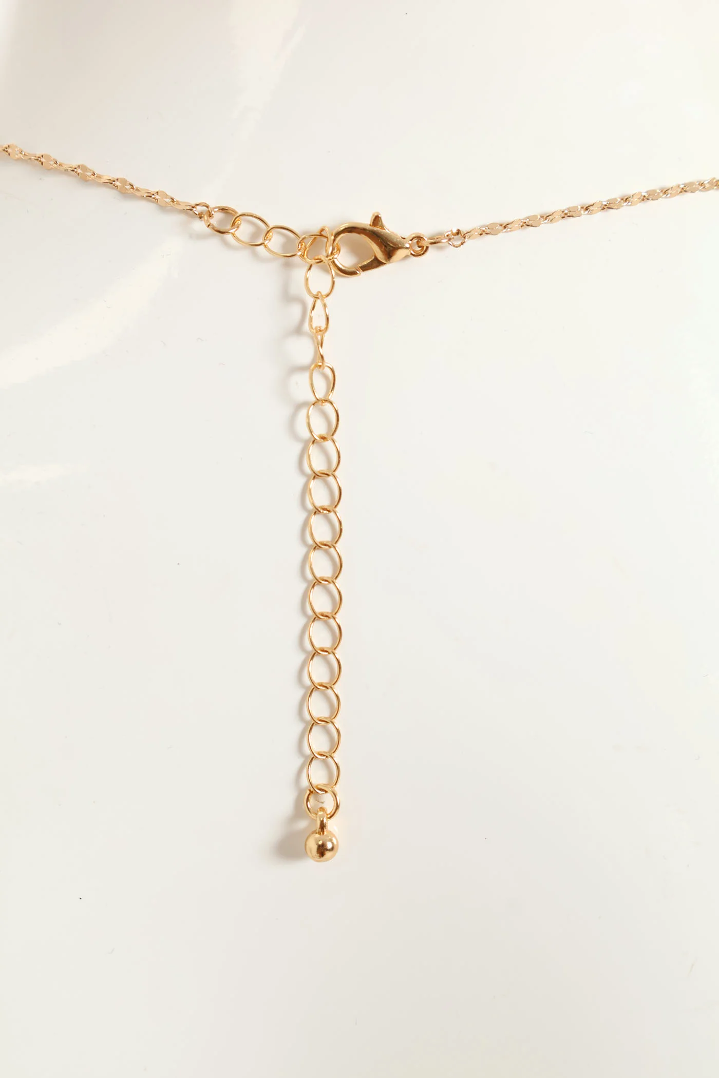 Diamante Drop Pendant & Earring Set - Gold - Image 4