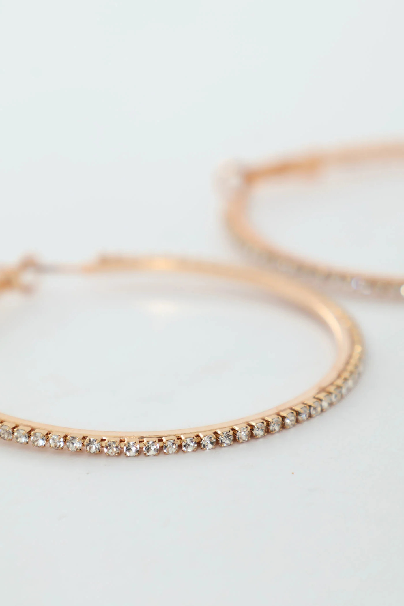 Diamante Hoop Earrings - Gold - Image 2