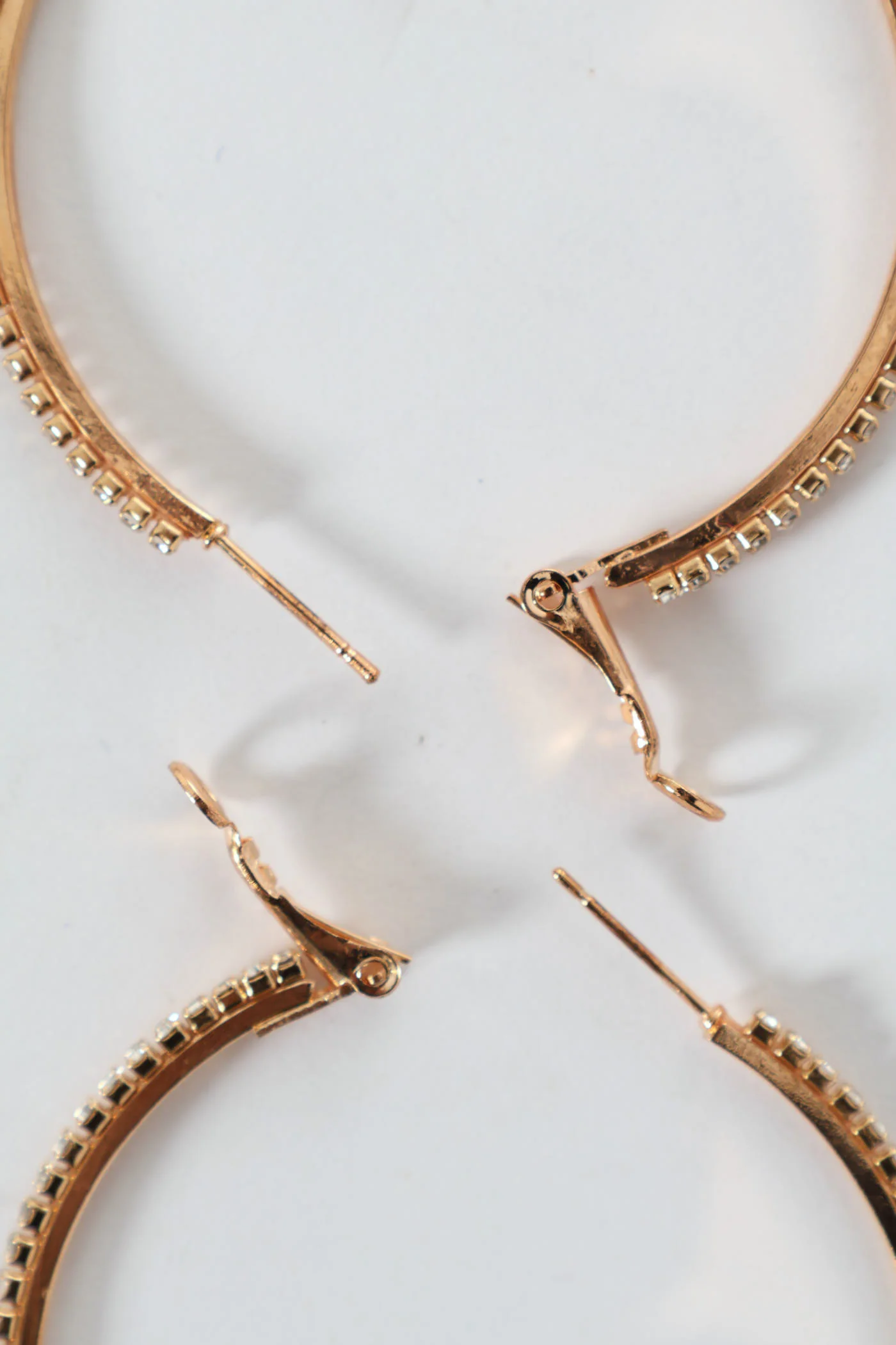 Diamante Hoop Earrings - Gold - Image 3