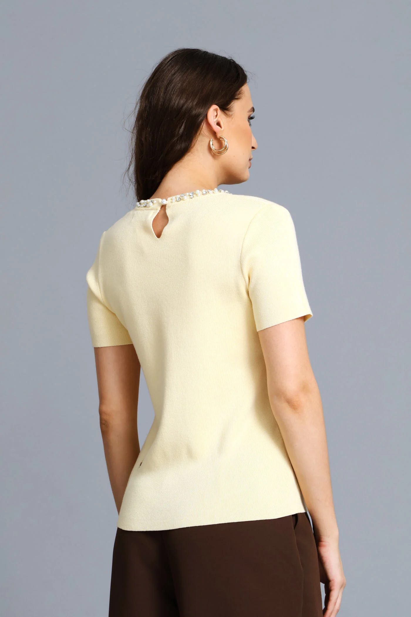 Diamante Knitwear Pullover - Butter Yellow - Image 4