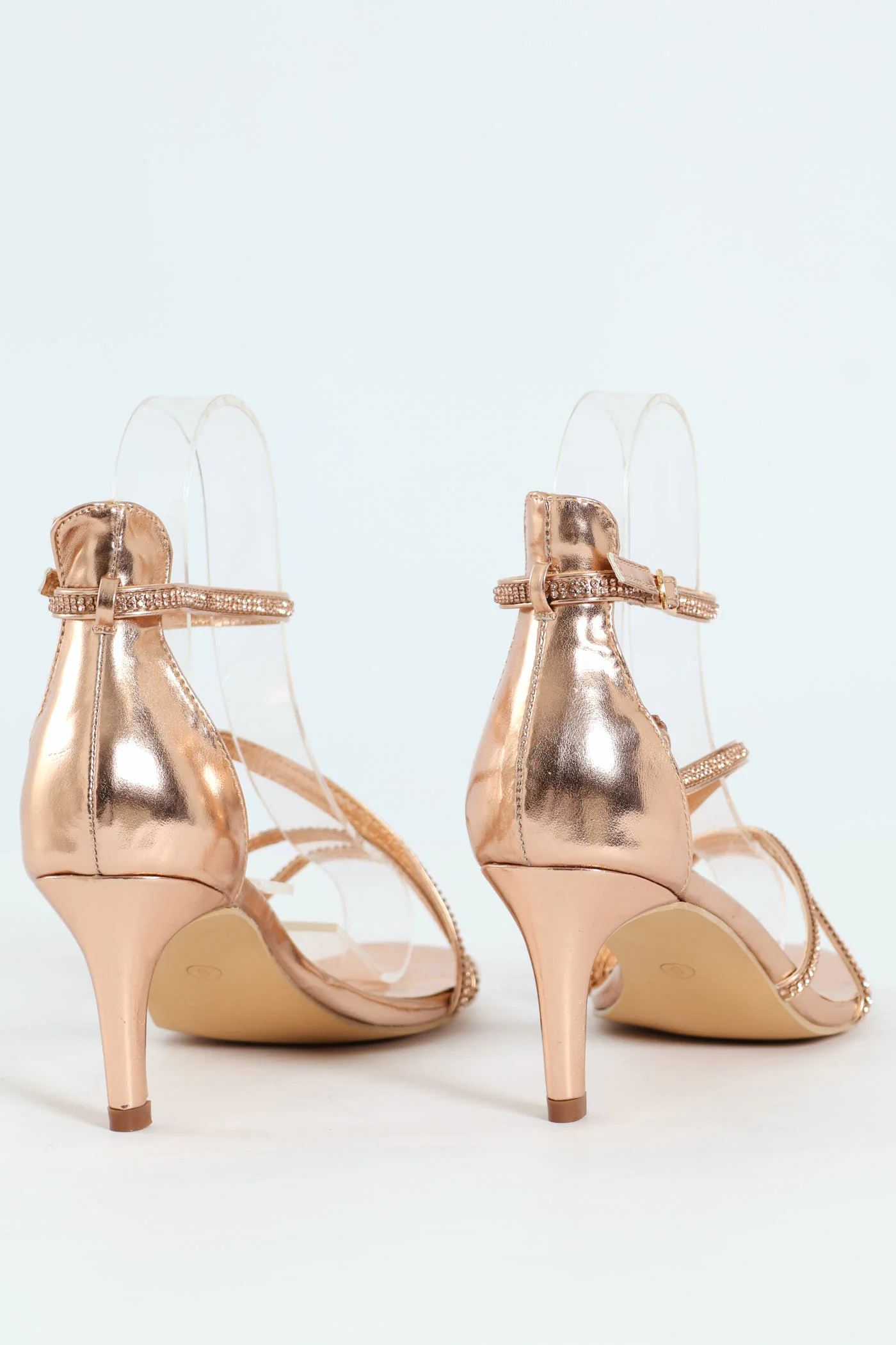 Diamante Multistrap Occasion Heel - Rose Gold - Image 2