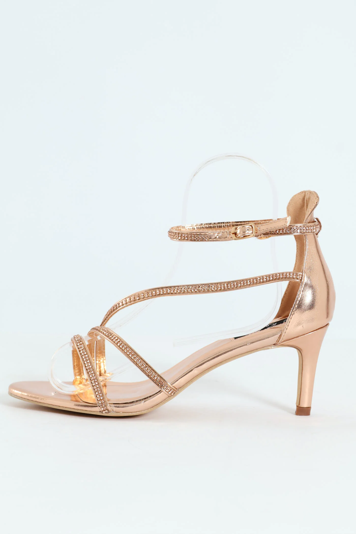 Diamante Multistrap Occasion Heel - Rose Gold - Image 3