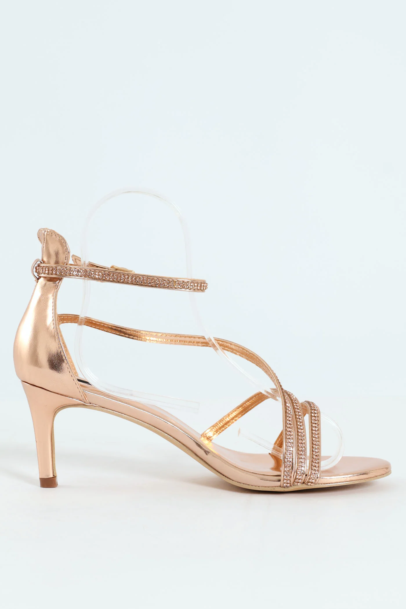Diamante Multistrap Occasion Heel - Rose Gold - Image 4