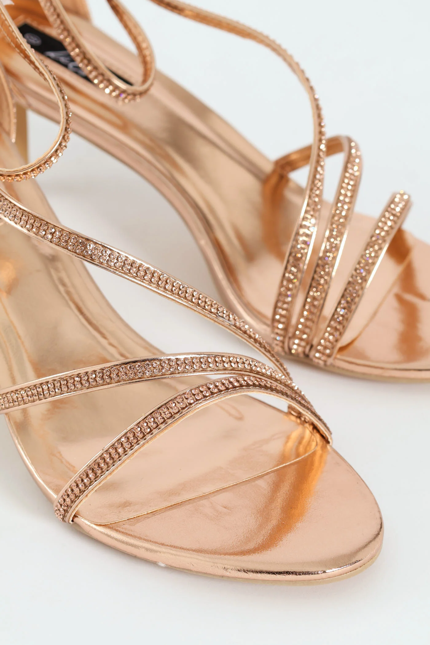 Diamante Multistrap Occasion Heel - Rose Gold - Image 6