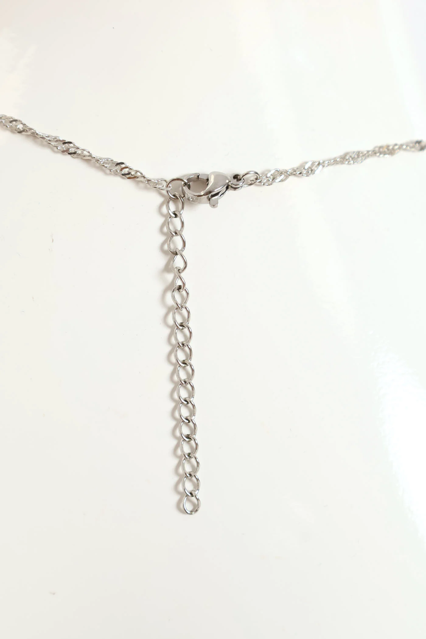 Diamante Pendant Cross Necklace - Silver - Image 3