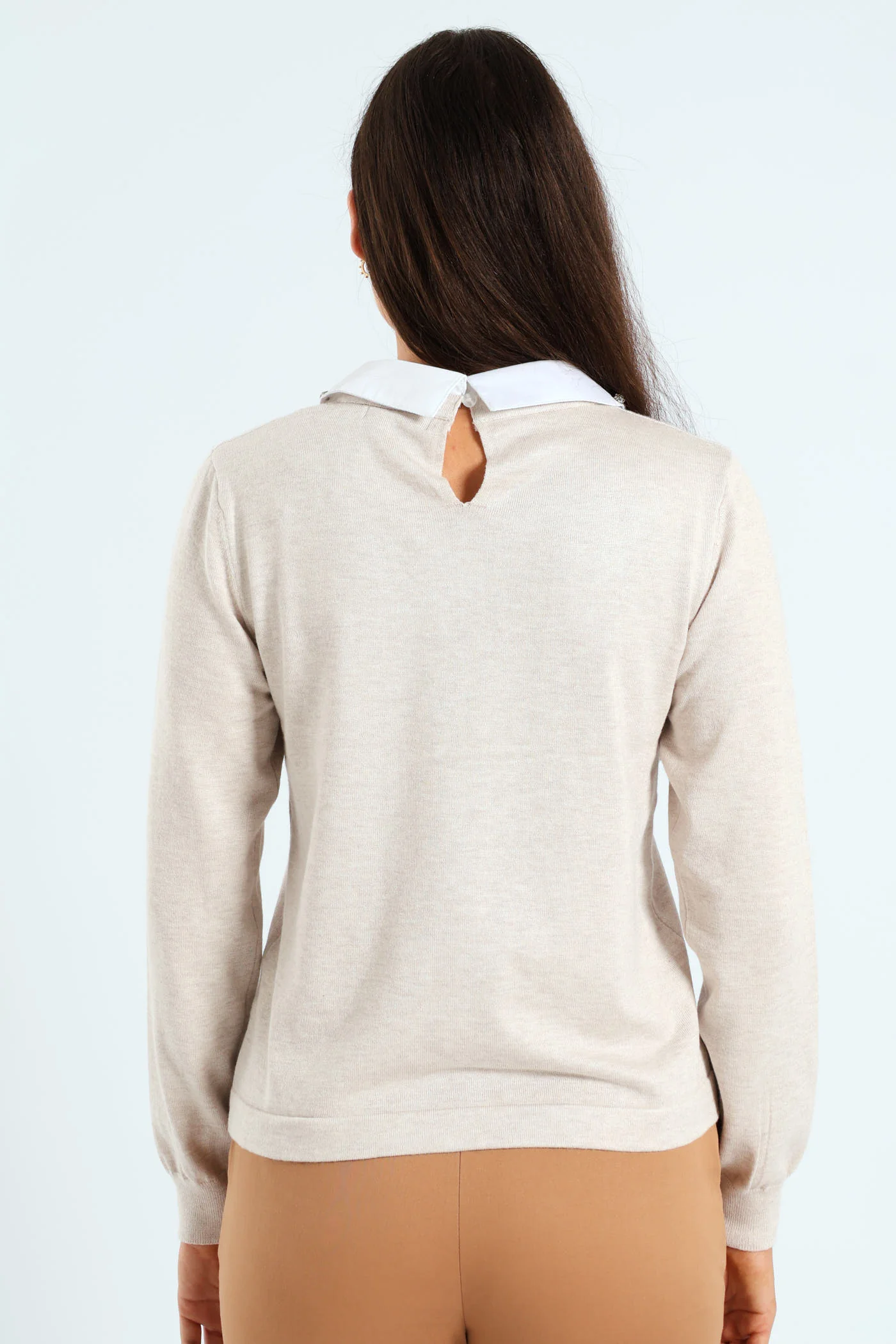 Diamante Preppy Pullover - Oatmeal - Image 3