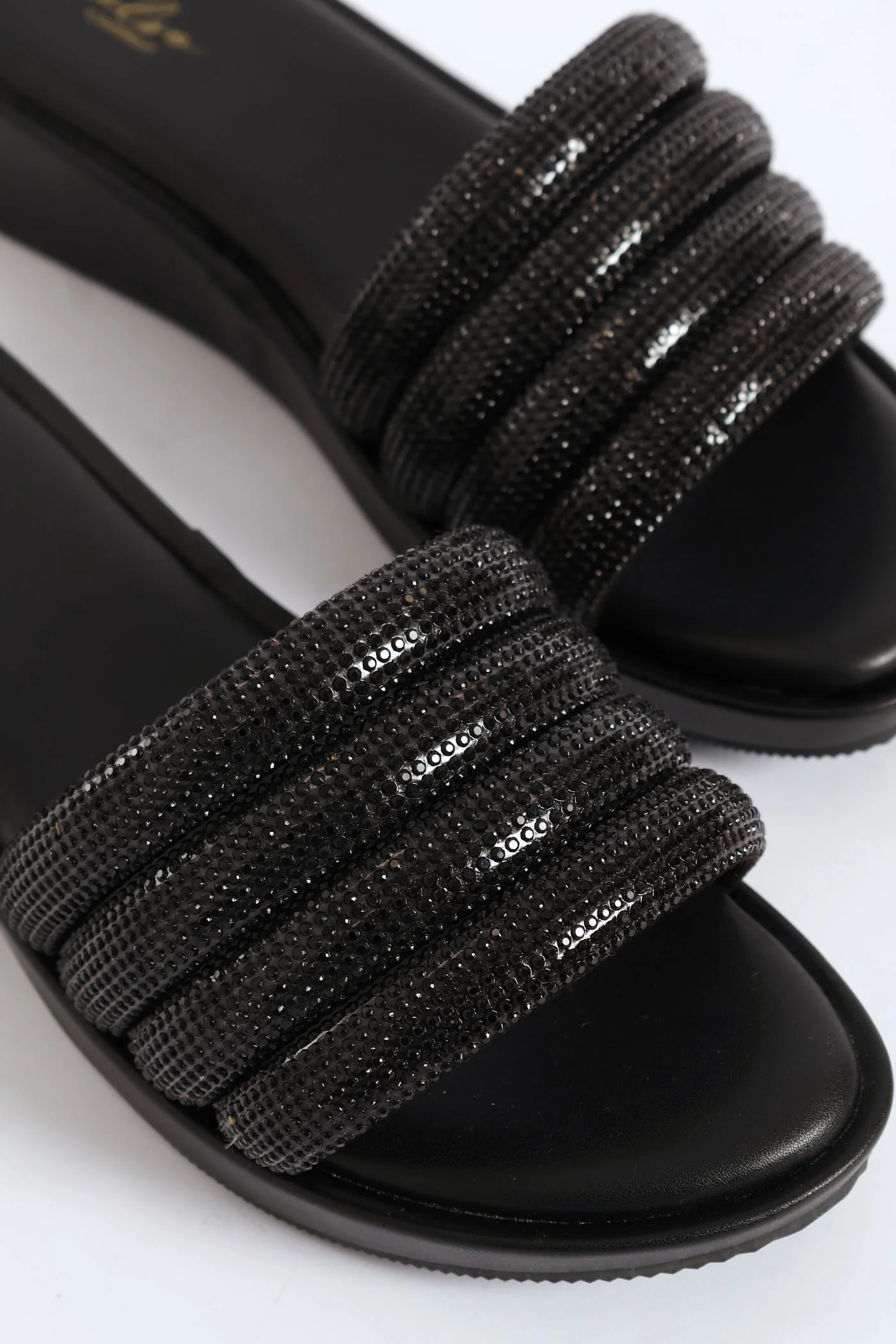 Diamante Strap Sandal - Black - Image 3