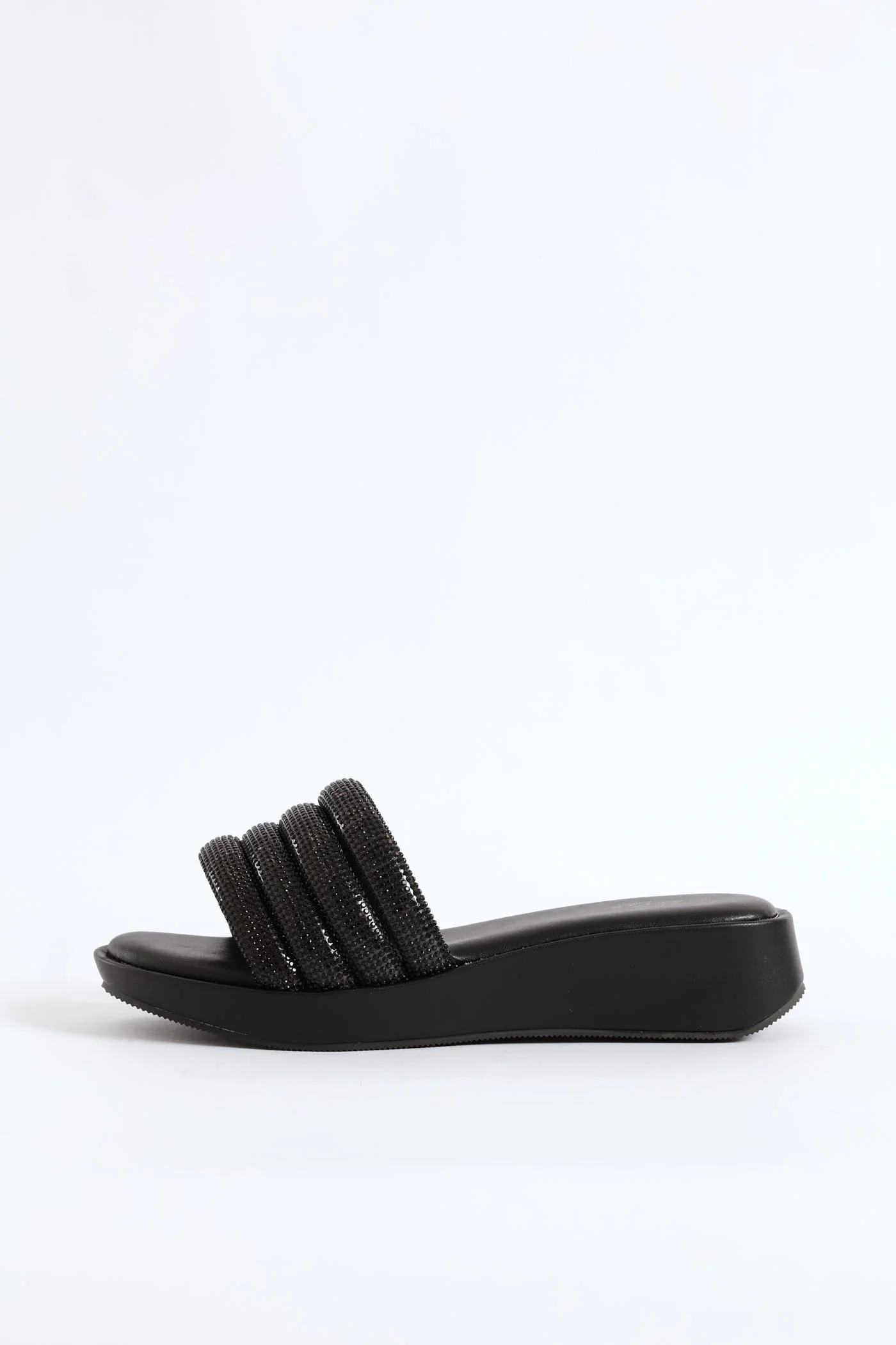 Diamante Strap Sandal - Black - Image 4